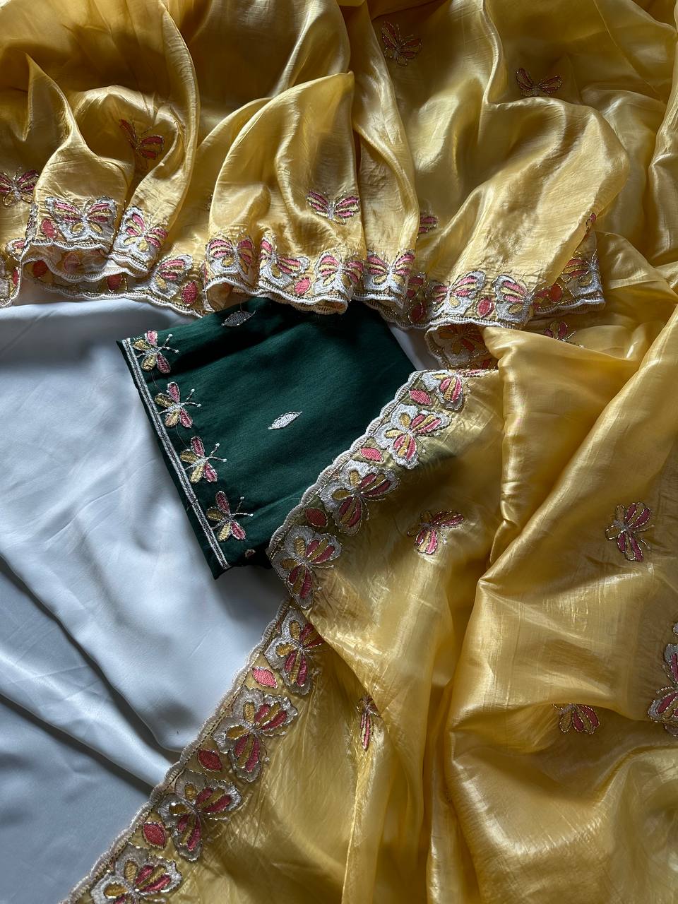 Pastel Organza Saree for Mehendi & Sangeet – Nardev Fashion