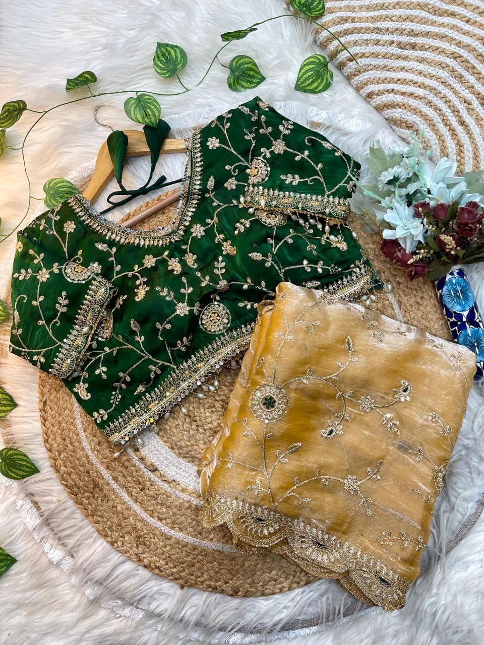 Yellow Color Saree for Haldi Functions in Weddings | Nardev Fashion | Stitched Blouse