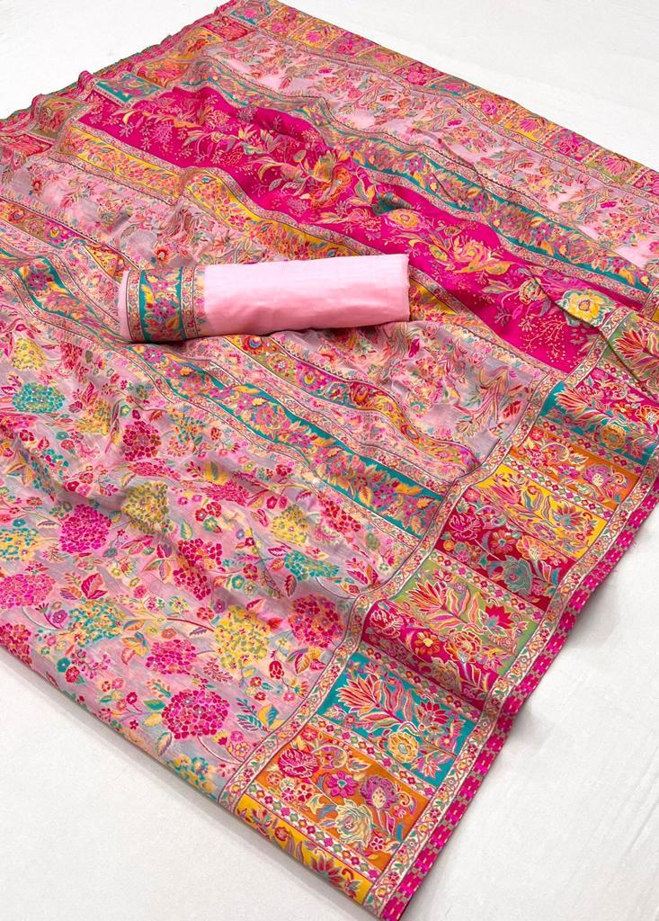 Kashmiri Modal Handloom Weaving Saree for Women | Premium Ethnic Party Wear Saree