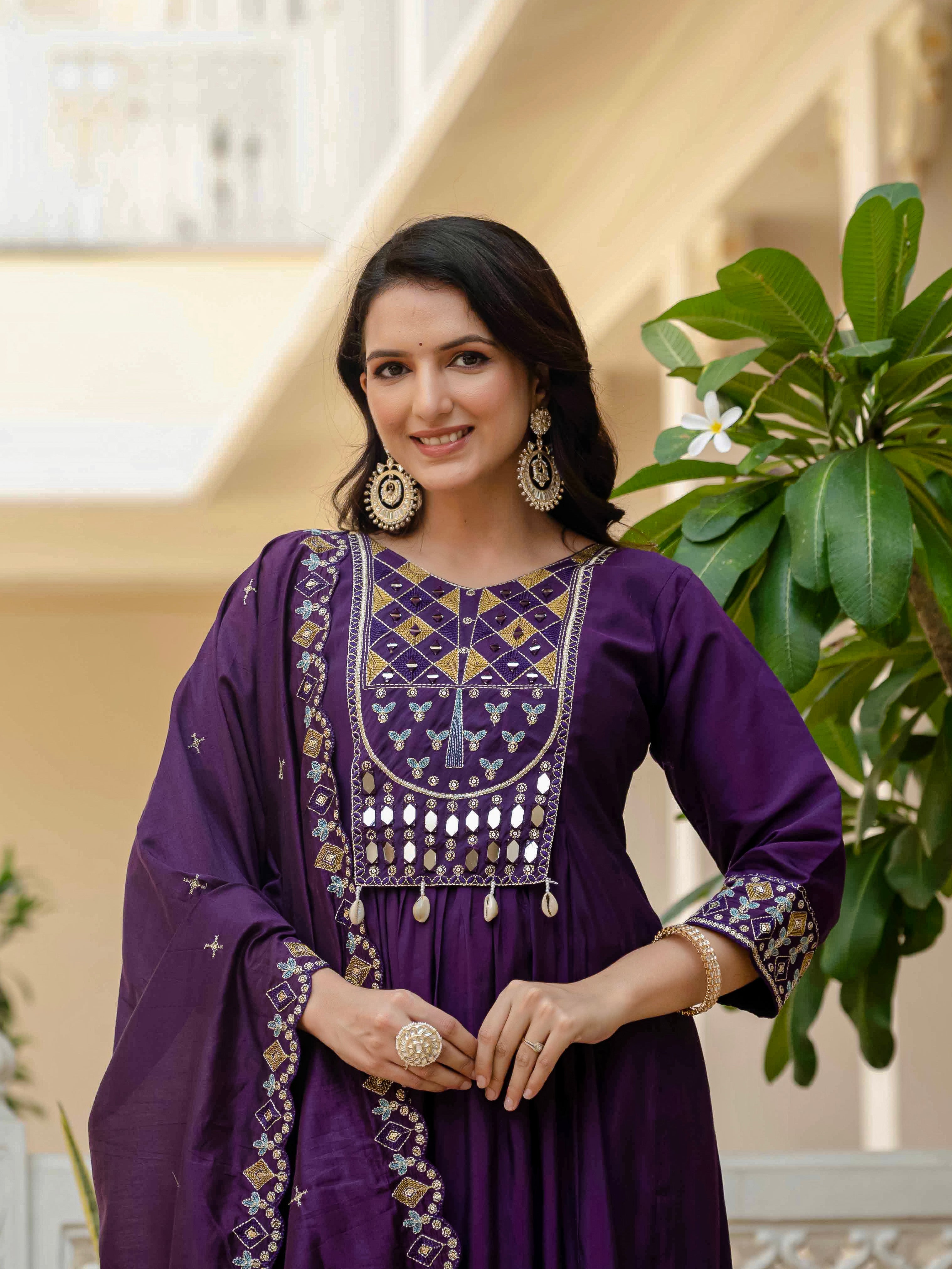 Jaypur Patywear Purple Anarkali Kurti Set | Nardev Fashion