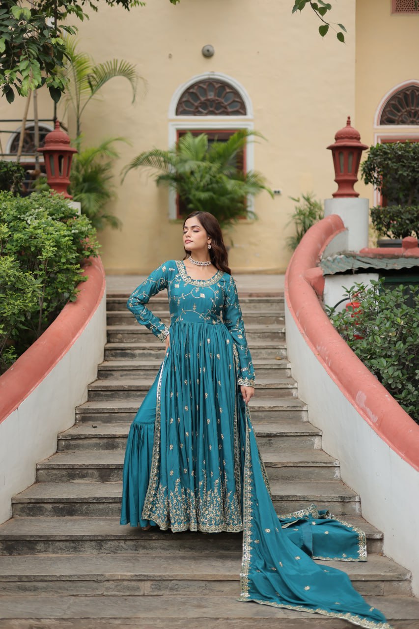 Rama Chinon Rich Sequins Three Piece Sharara Suit