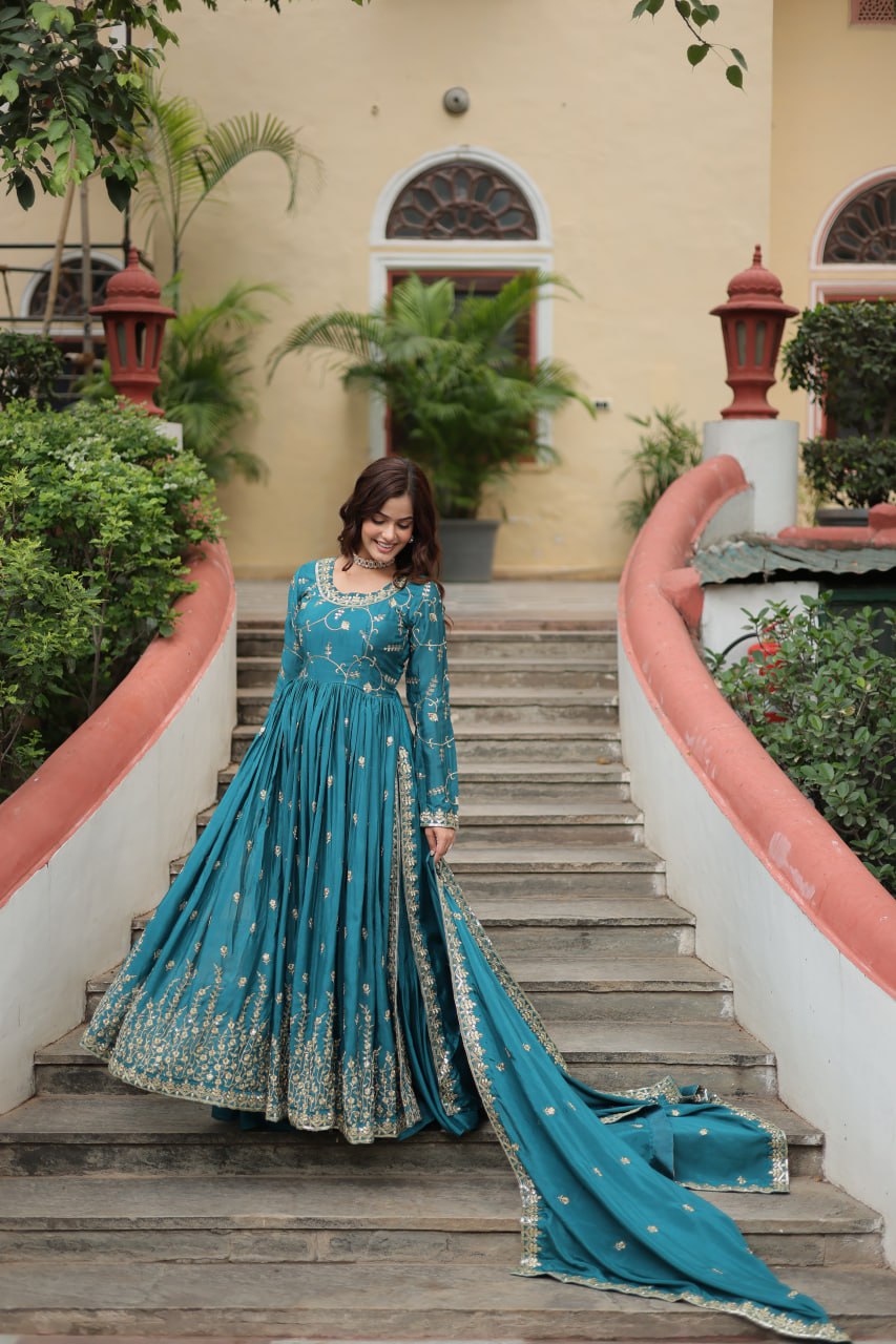 Rama Chinon Rich Sequins Three Piece Sharara Suit