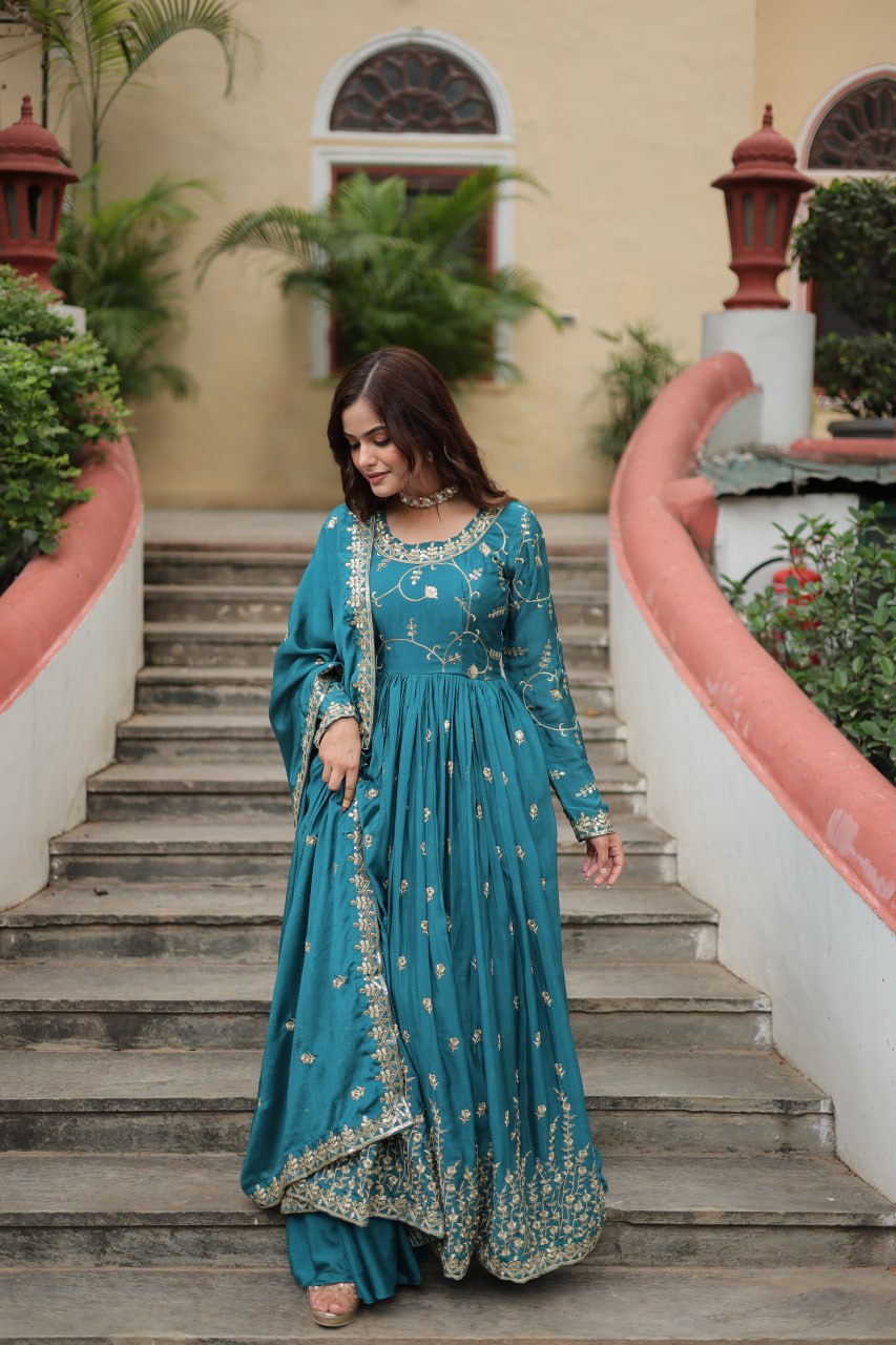 Rama Chinon Rich Sequins Three Piece Sharara Suit