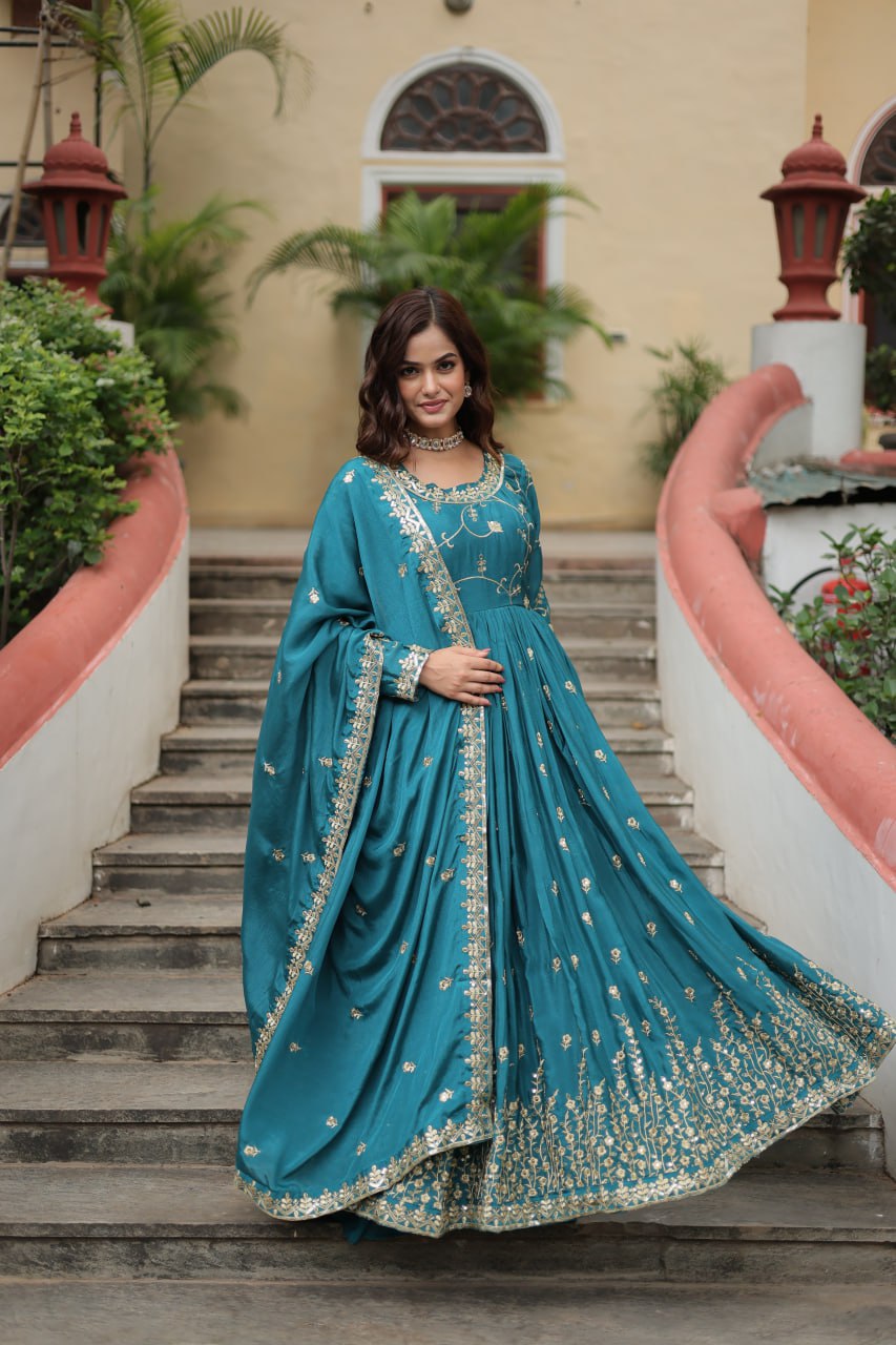 Rama Chinon Rich Sequins Three Piece Sharara Suit