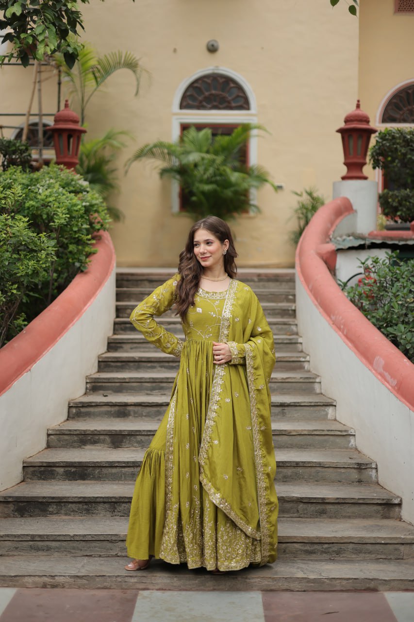 Parrot Color Designer Three Piece Sharara Suit