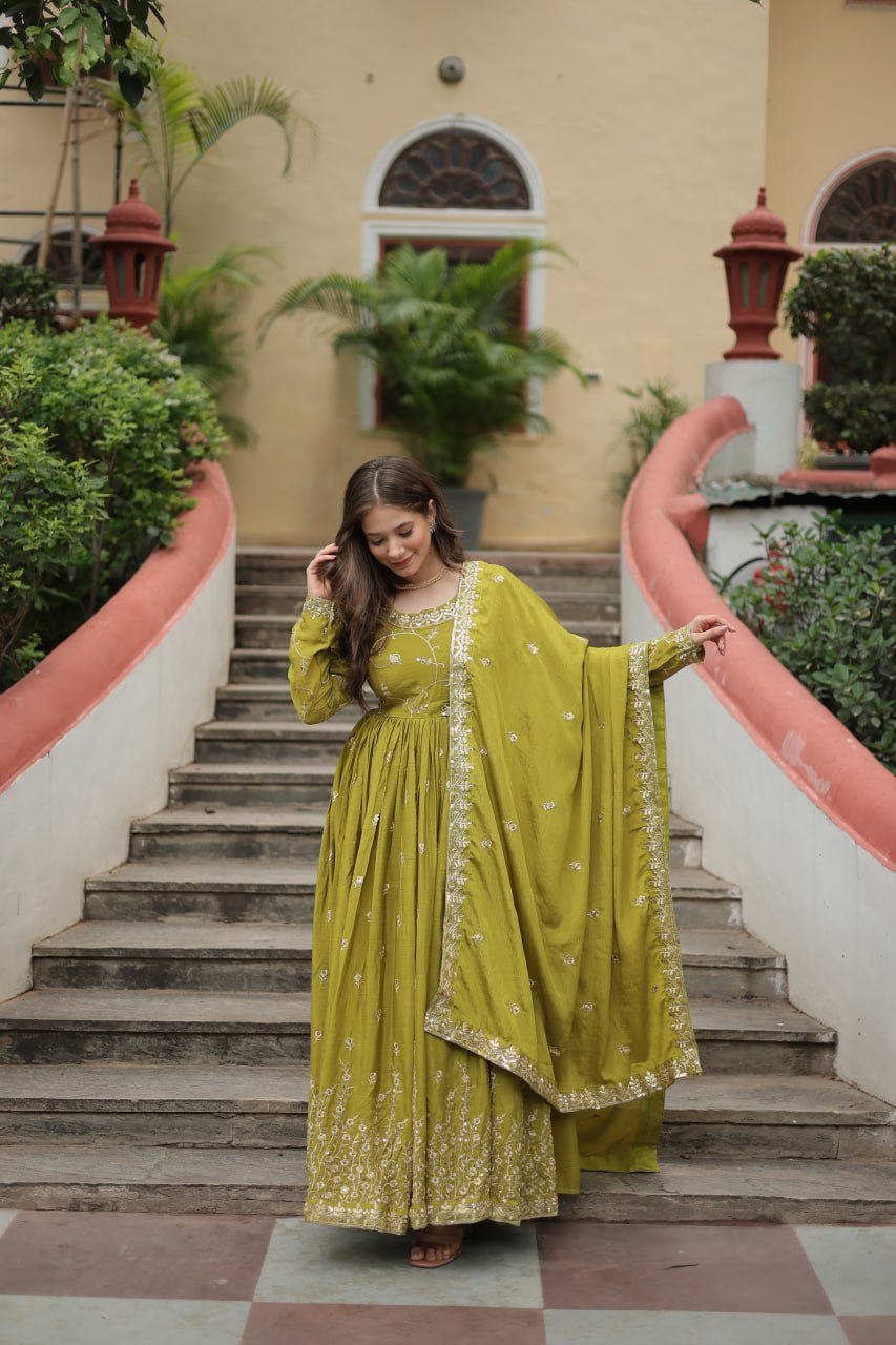 Parrot Color Designer Three Piece Sharara Suit