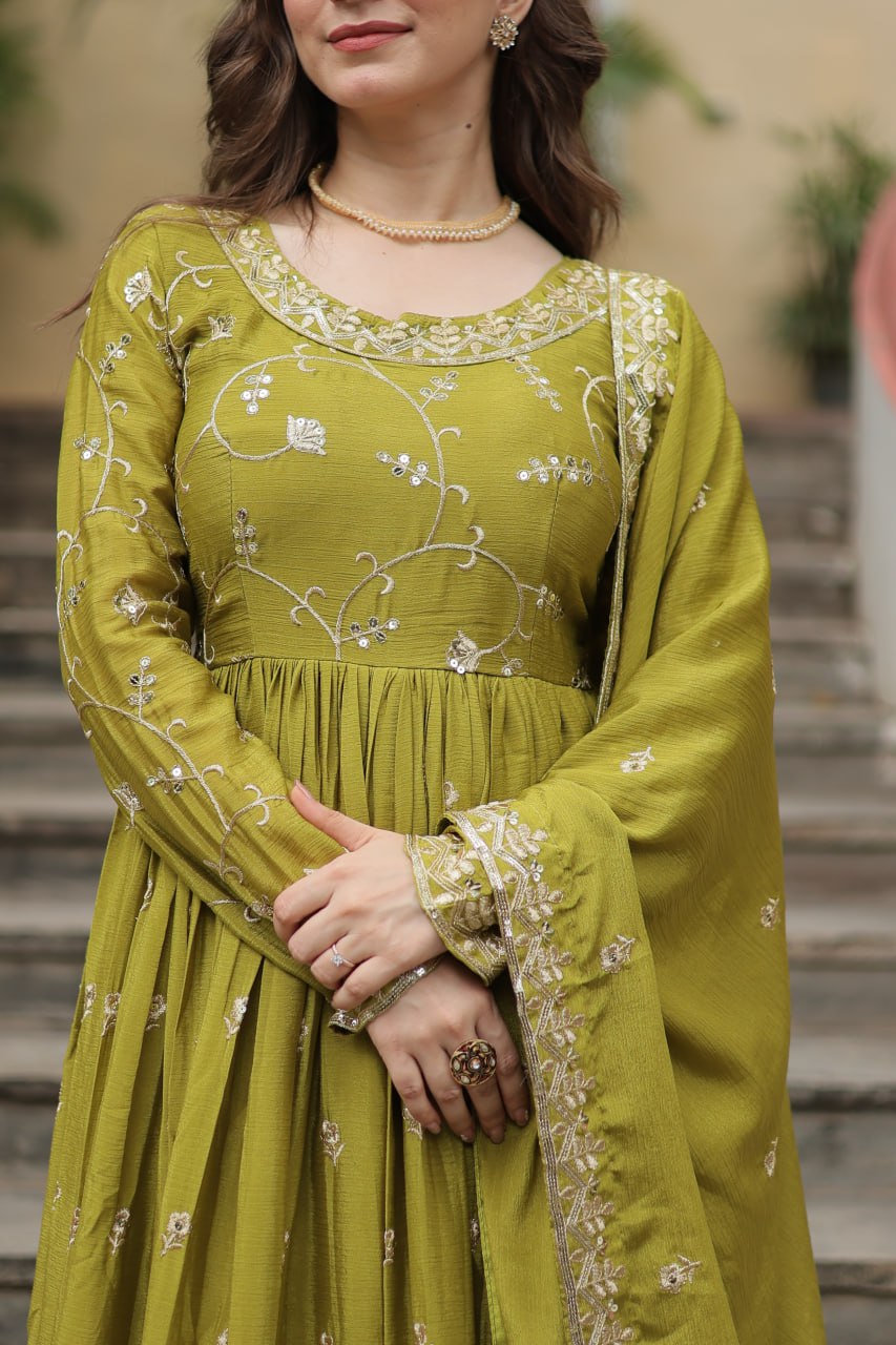 Parrot Color Designer Three Piece Sharara Suit