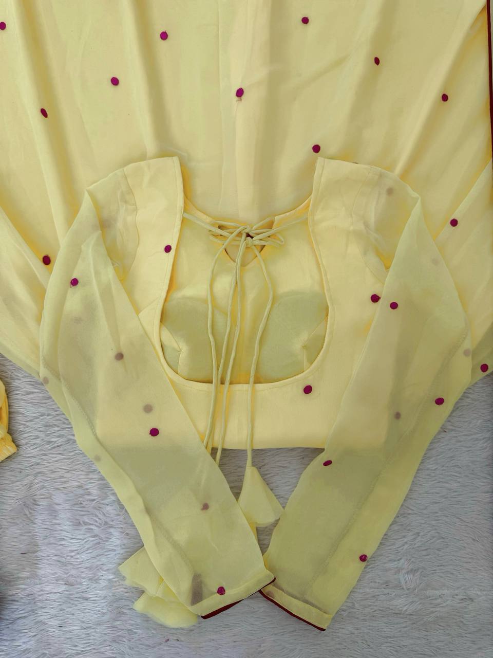 Lemon Yellow Faux Georgette Embroidered Anarkali Suit Set with Dupatta