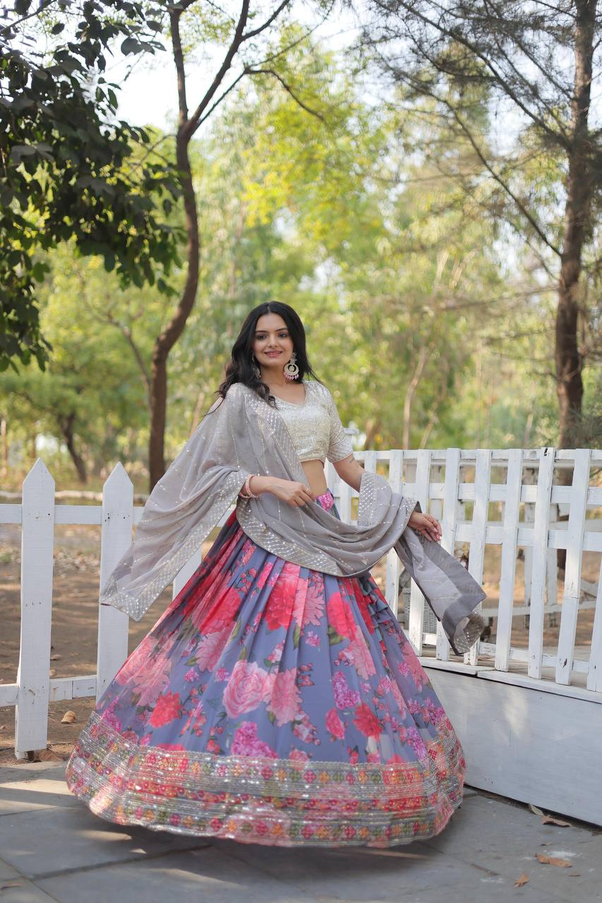 Multi Color Umbrella Lehenga Choli