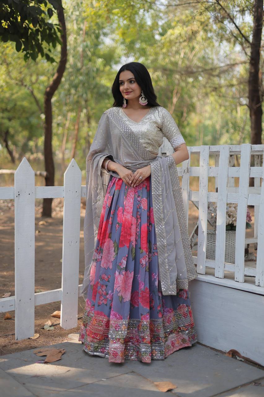 Multi Color Umbrella Lehenga Choli