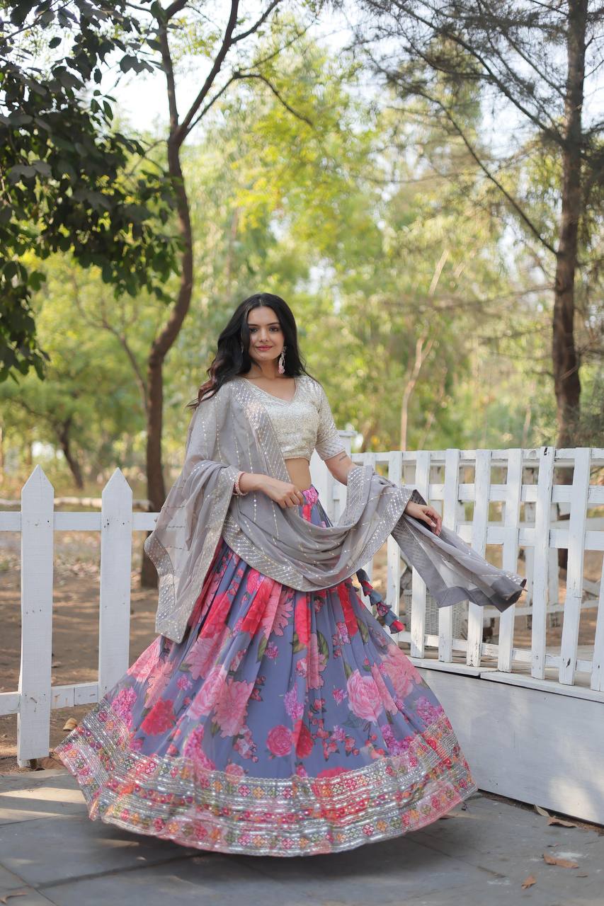 Multi Color Umbrella Lehenga Choli