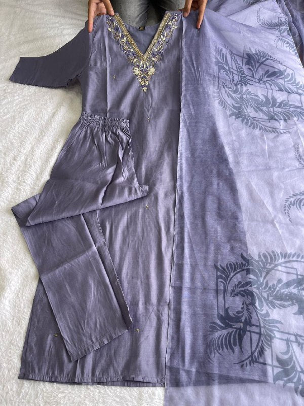 Lavender Exclusive Handwork Kurti