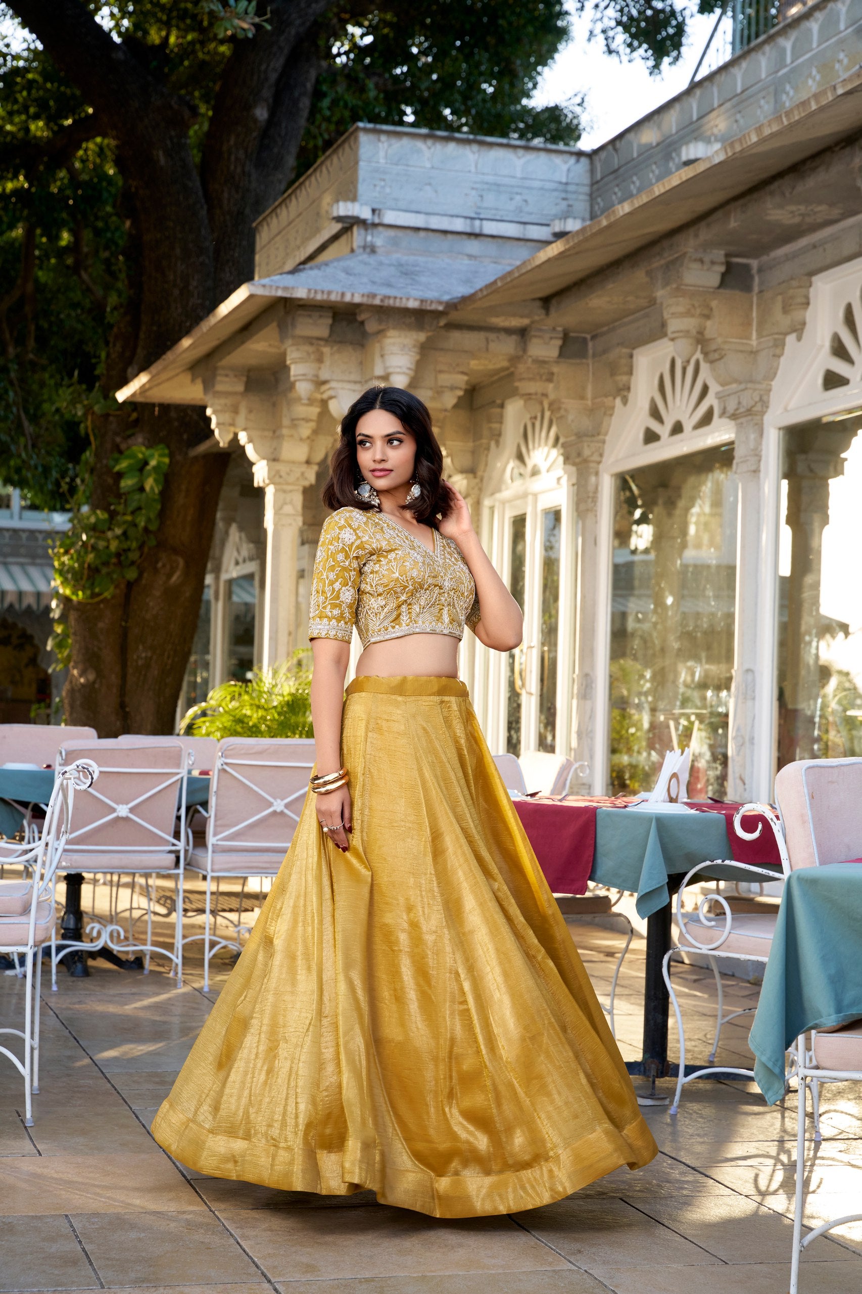 Yellow Color Ceremony Wear Lehenga Choli