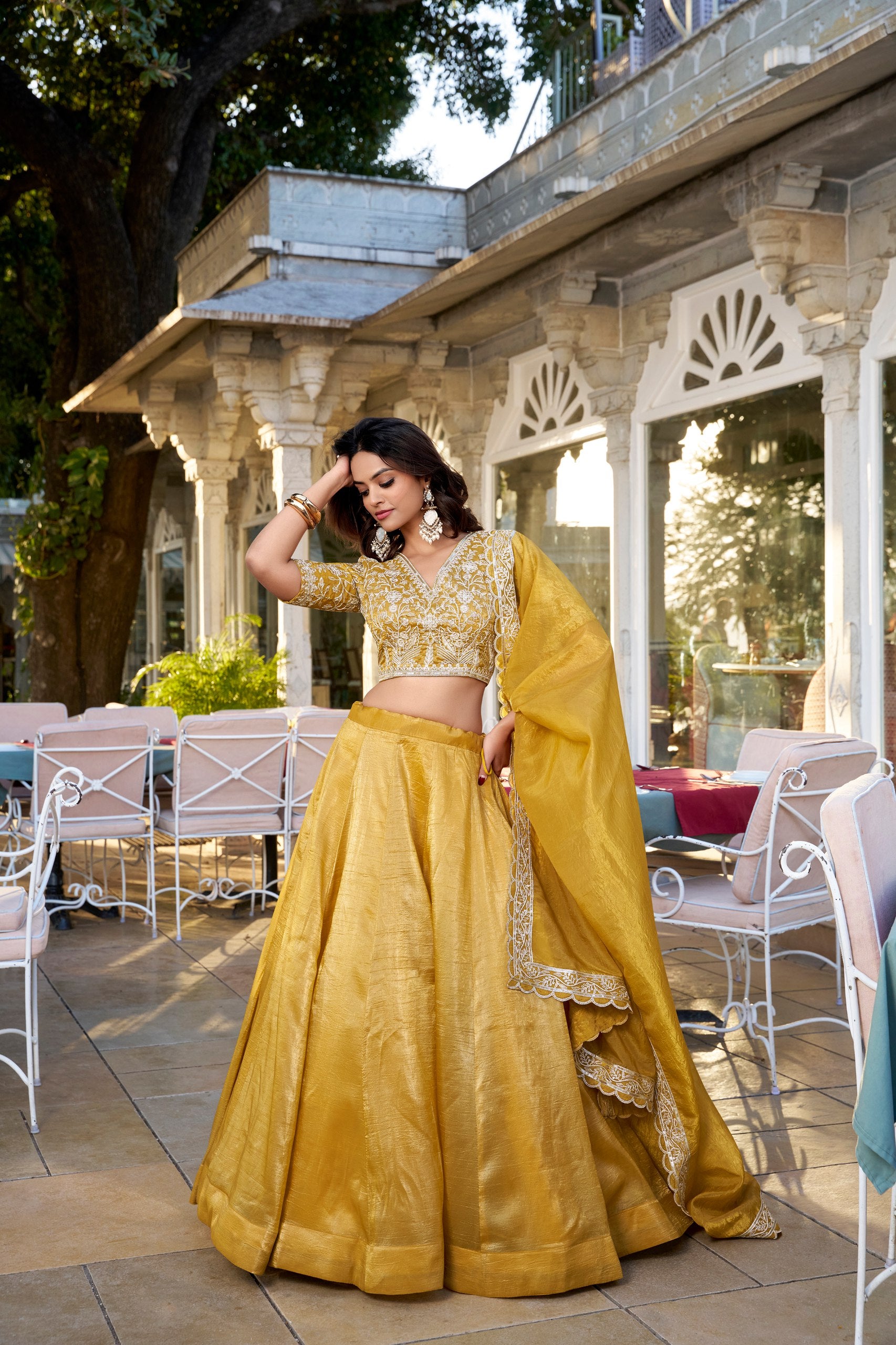 Yellow Color Ceremony Wear Lehenga Choli