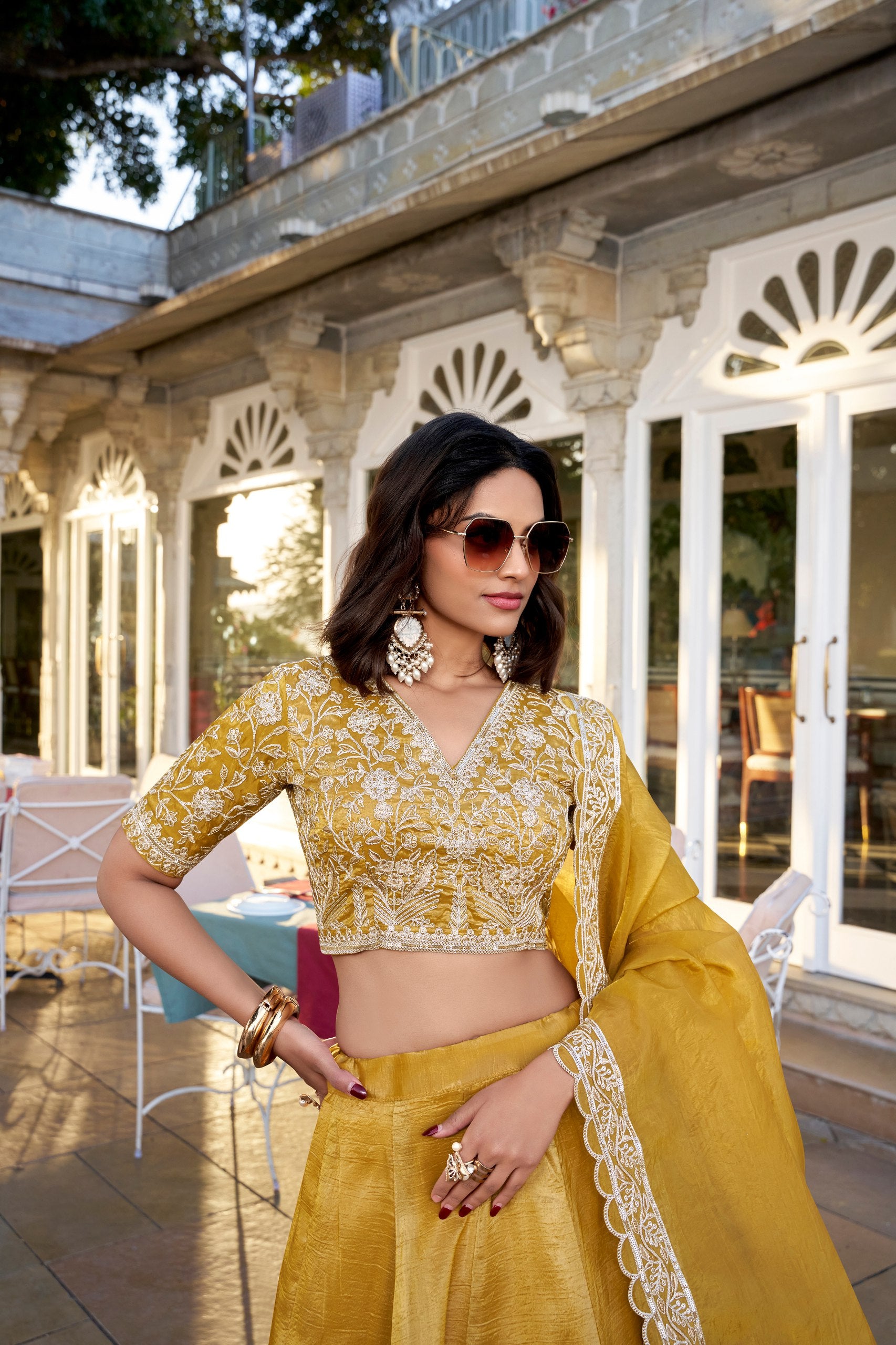 Yellow Color Ceremony Wear Lehenga Choli