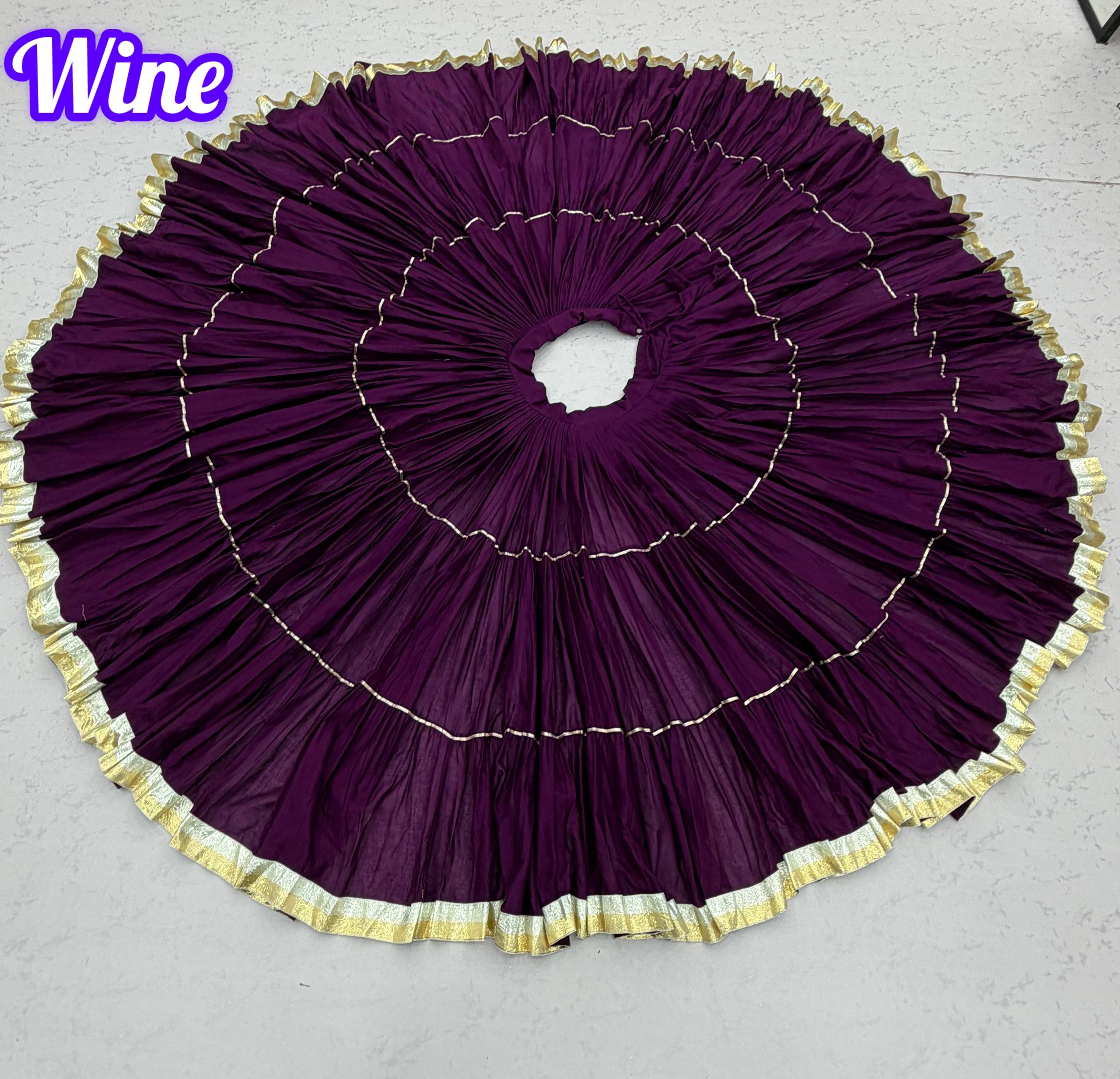 9+ Meter Maroon Khadi Cotton Lehenga | Navratri Special