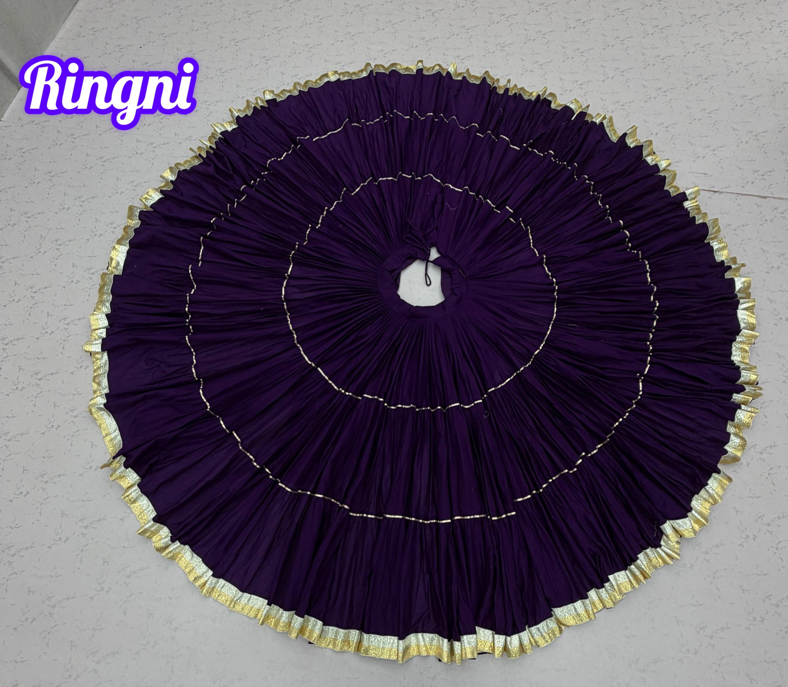 9+ Meter Maroon Khadi Cotton Lehenga | Navratri Special