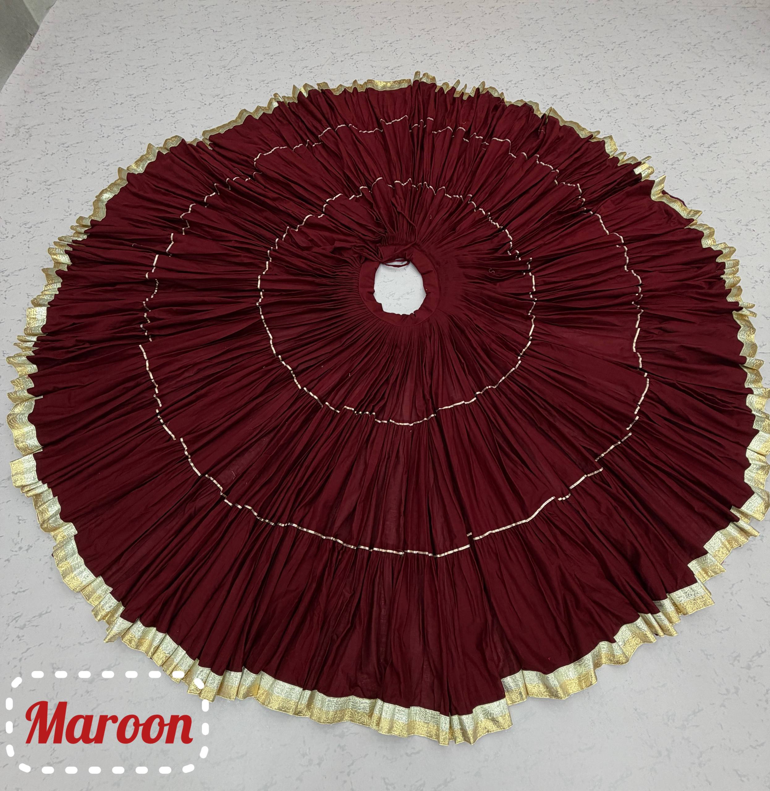 9+ Meter Maroon Khadi Cotton Lehenga | Navratri Special