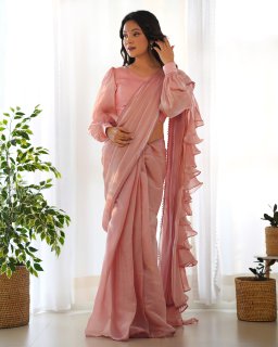 Baby Pink Ready To Wear Saree