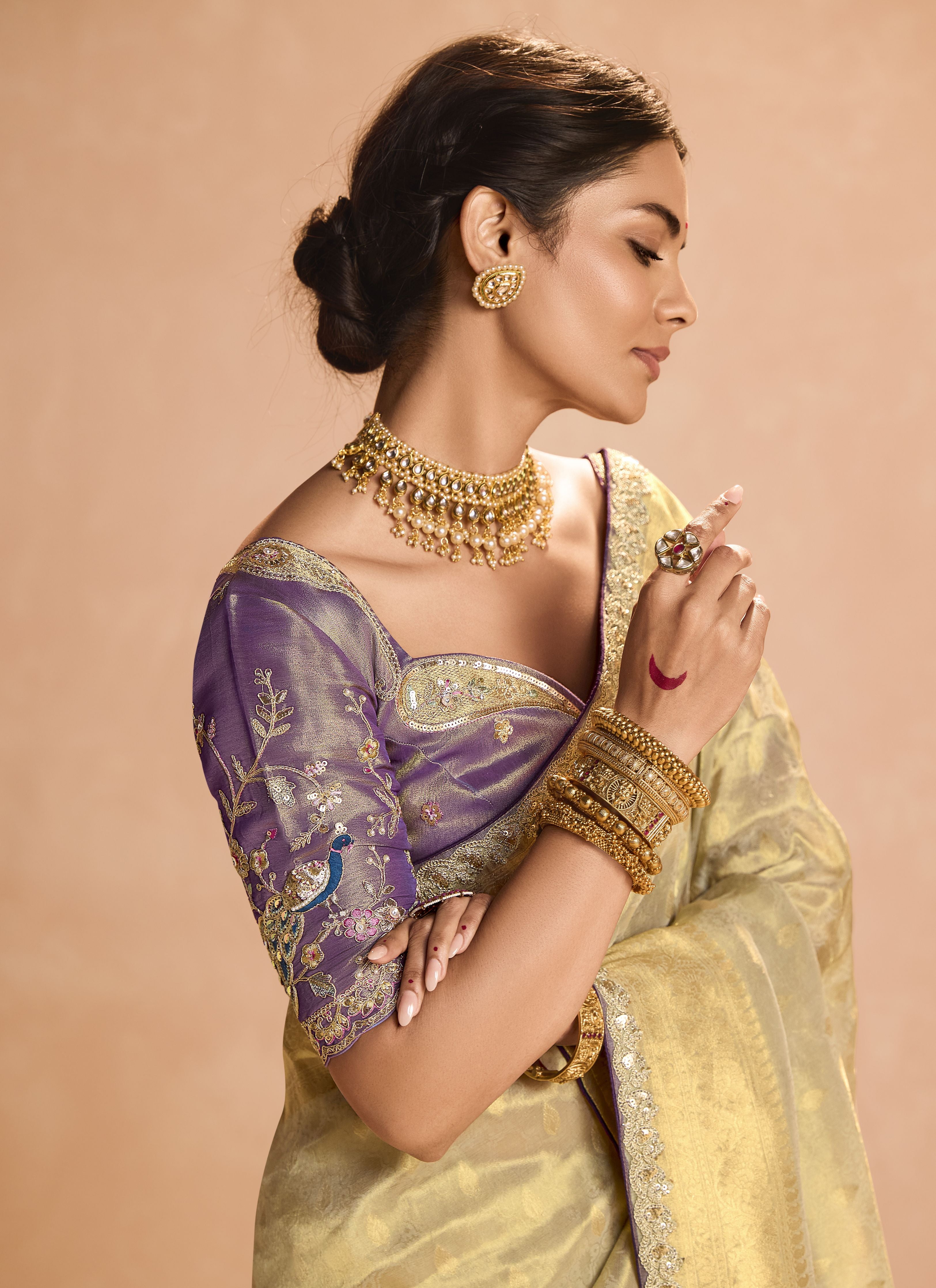 Beautiful Classic Style Wear Tissue Silk Saree