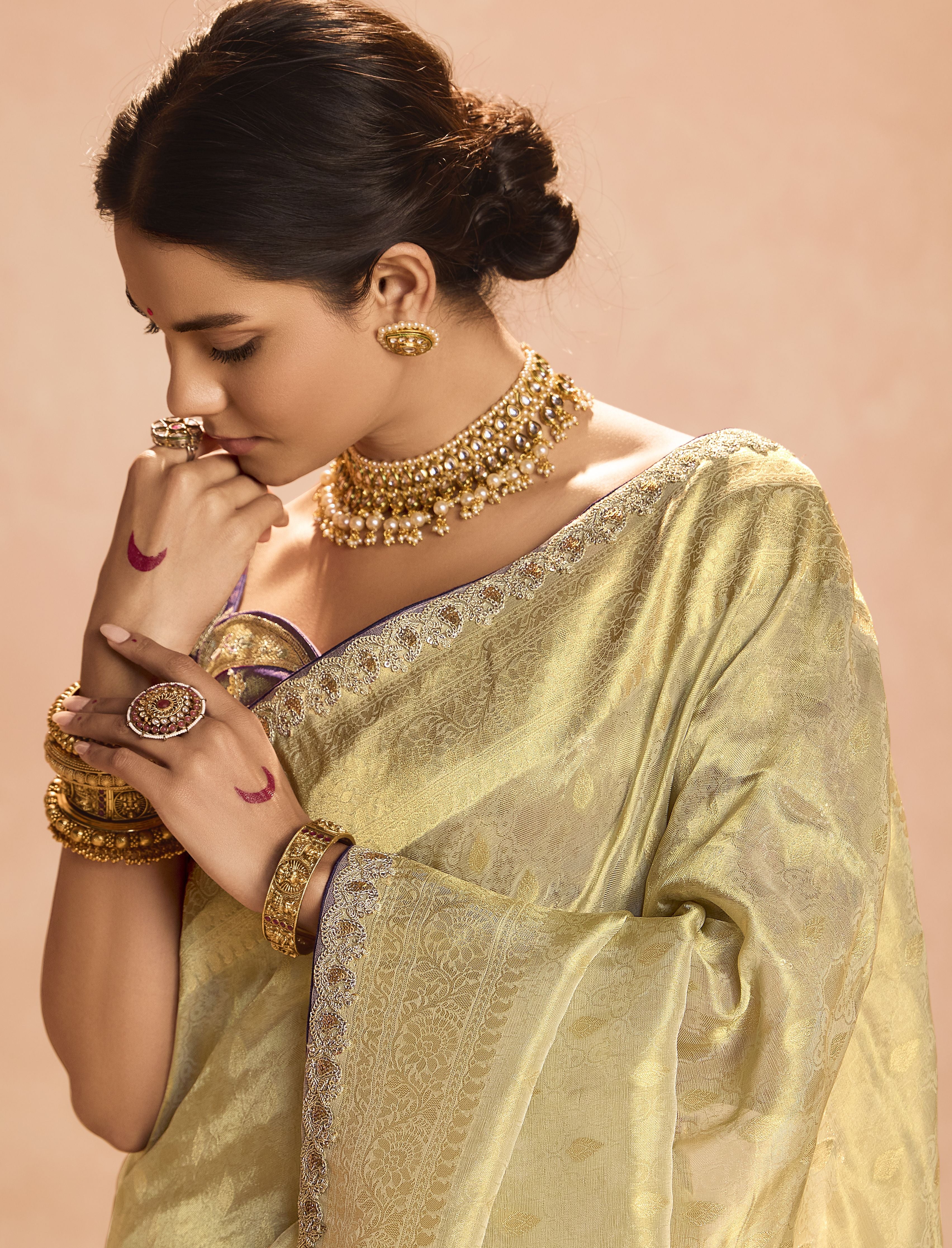 Beautiful Classic Style Wear Tissue Silk Saree