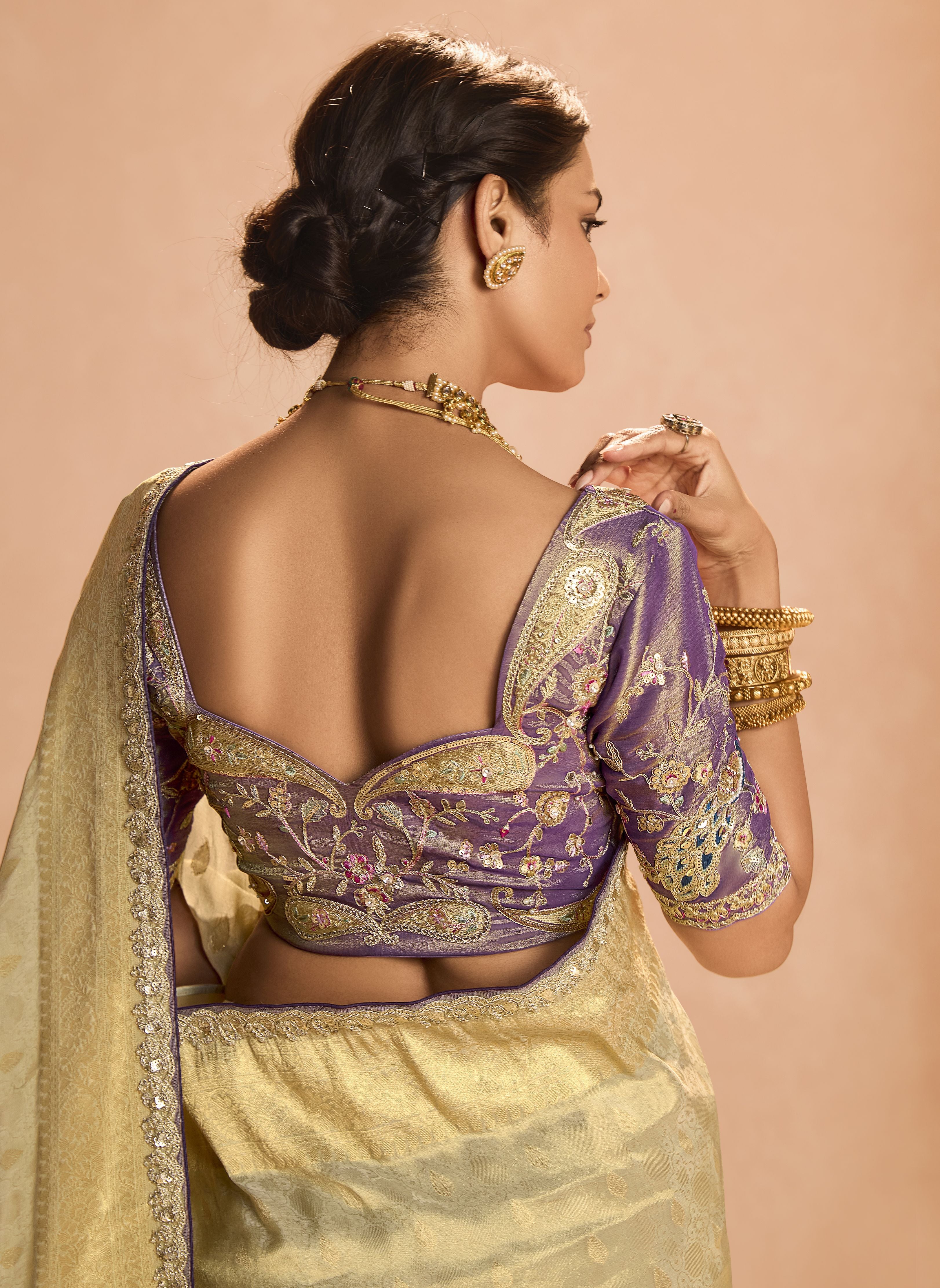 Beautiful Classic Style Wear Tissue Silk Saree