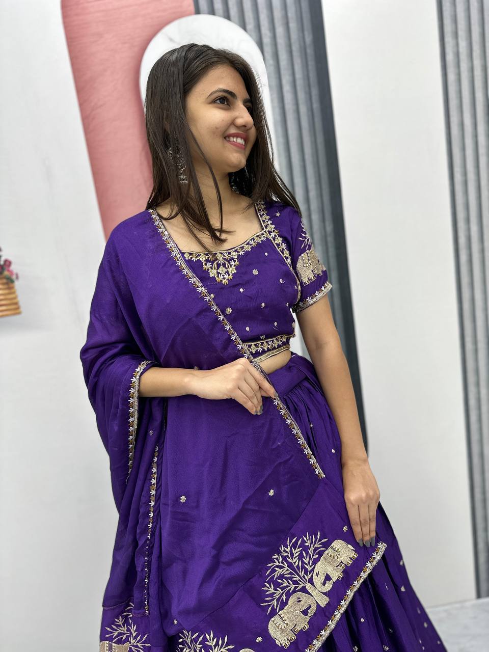 Beautiful Georgette Purple Lehenga Choli