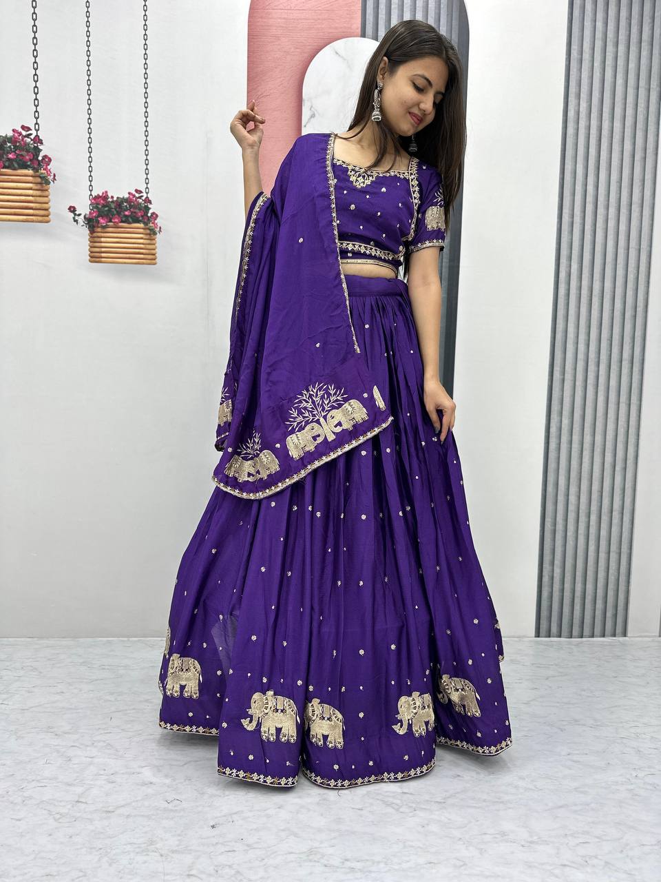 Beautiful Georgette Purple Lehenga Choli