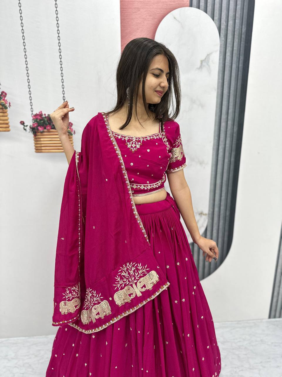 Beautiful Georgette Red Lehenga Choli