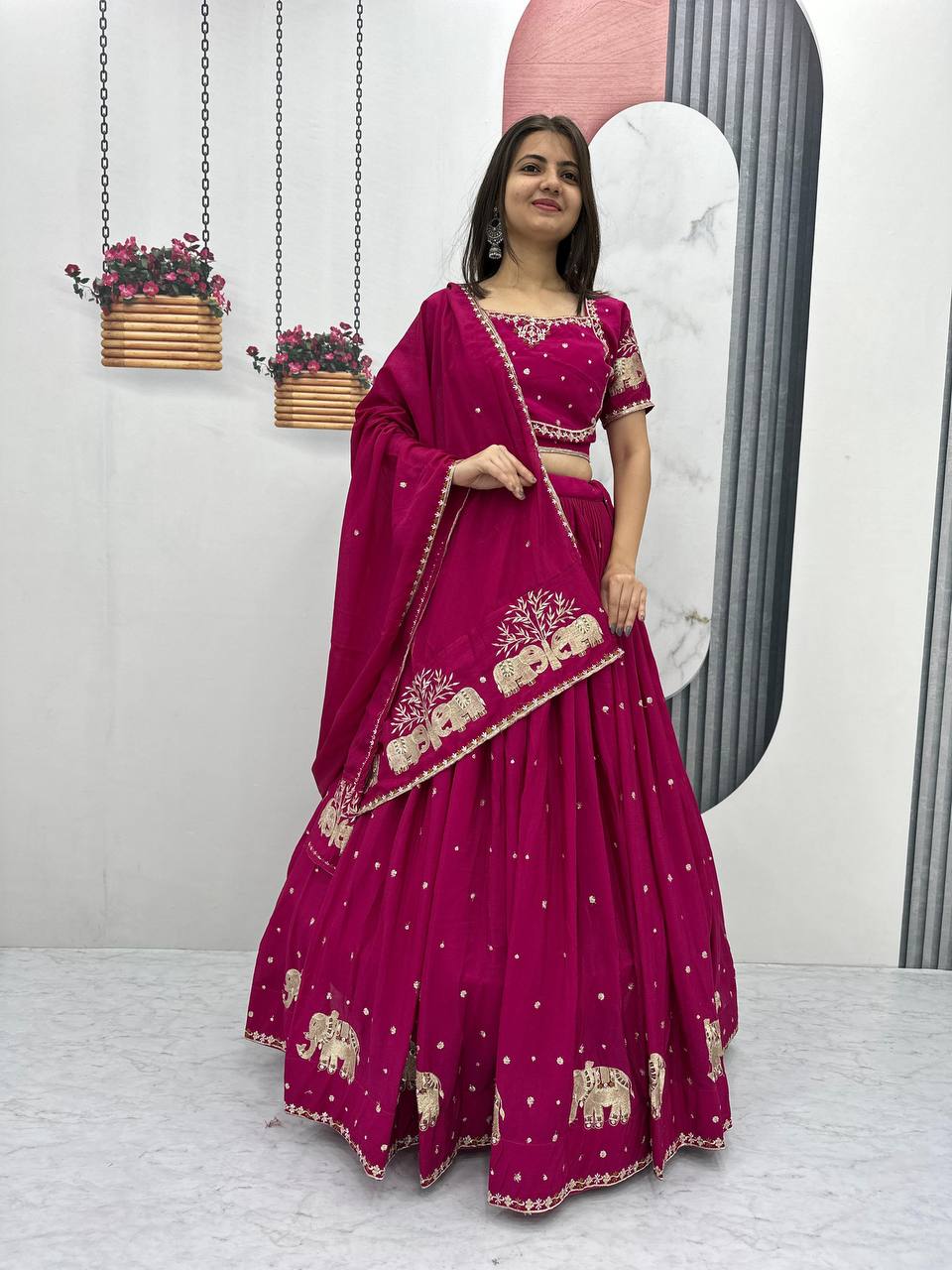 Beautiful Georgette Red Lehenga Choli