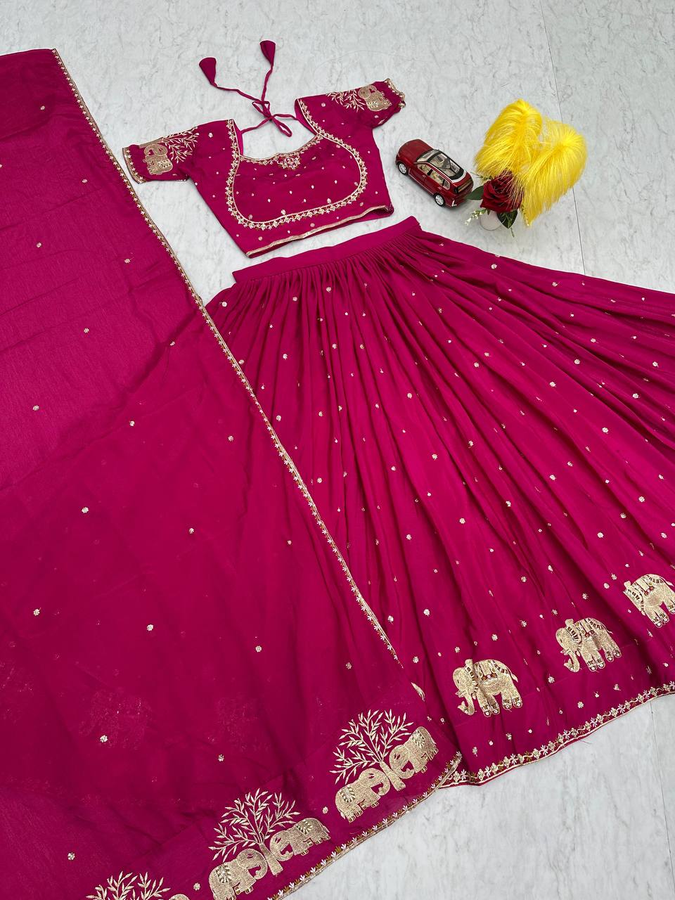 Beautiful Georgette Red Lehenga Choli