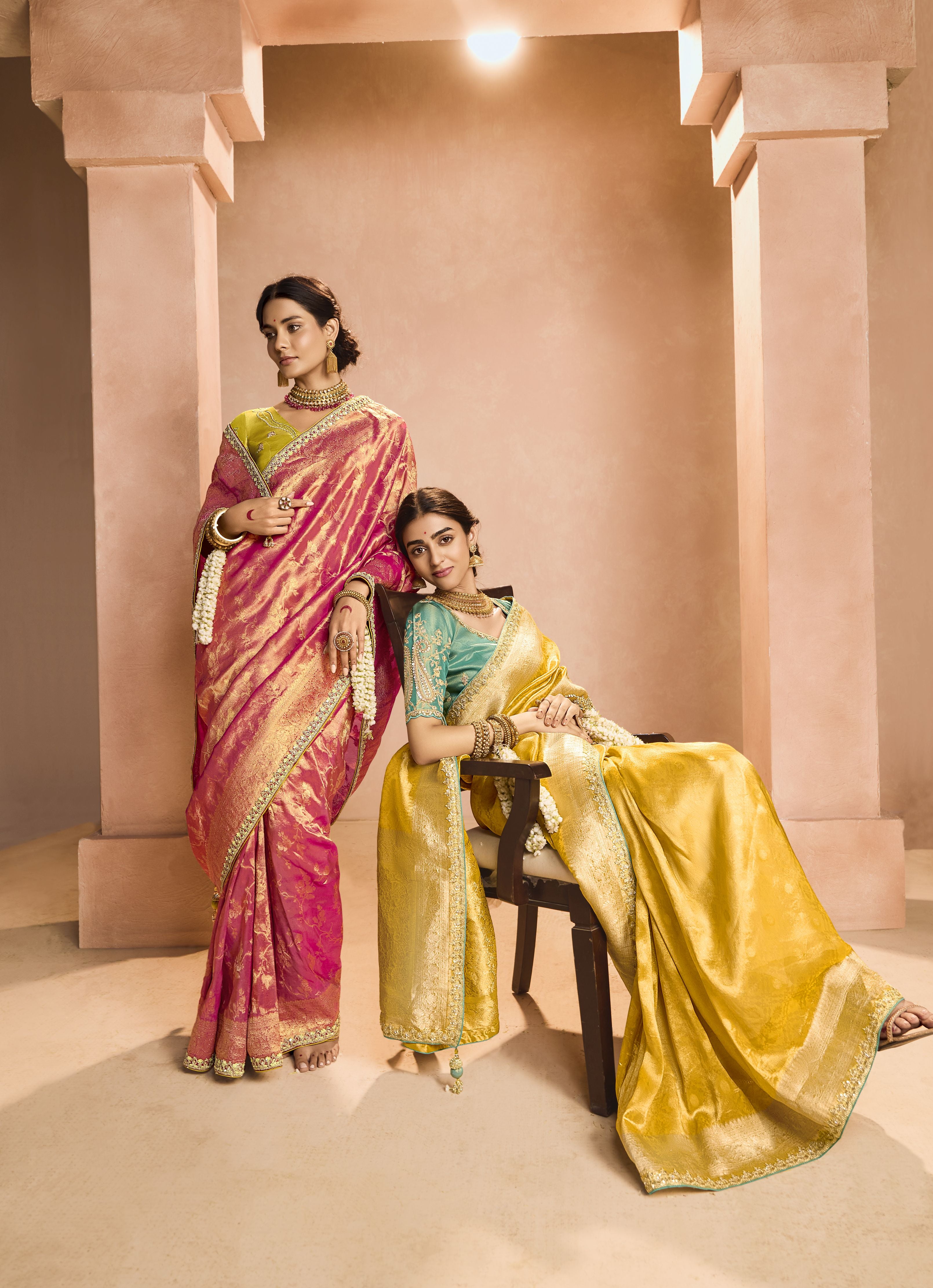 Beautiful Wedding Wear Tissue Silk Saree-1