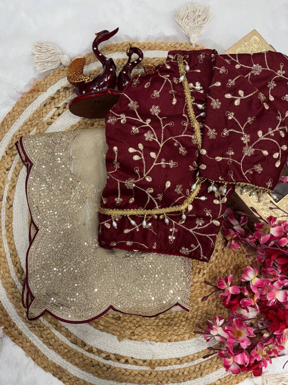 Beige Color Marriage Party Wear Designer Saree | Nardev Fashion