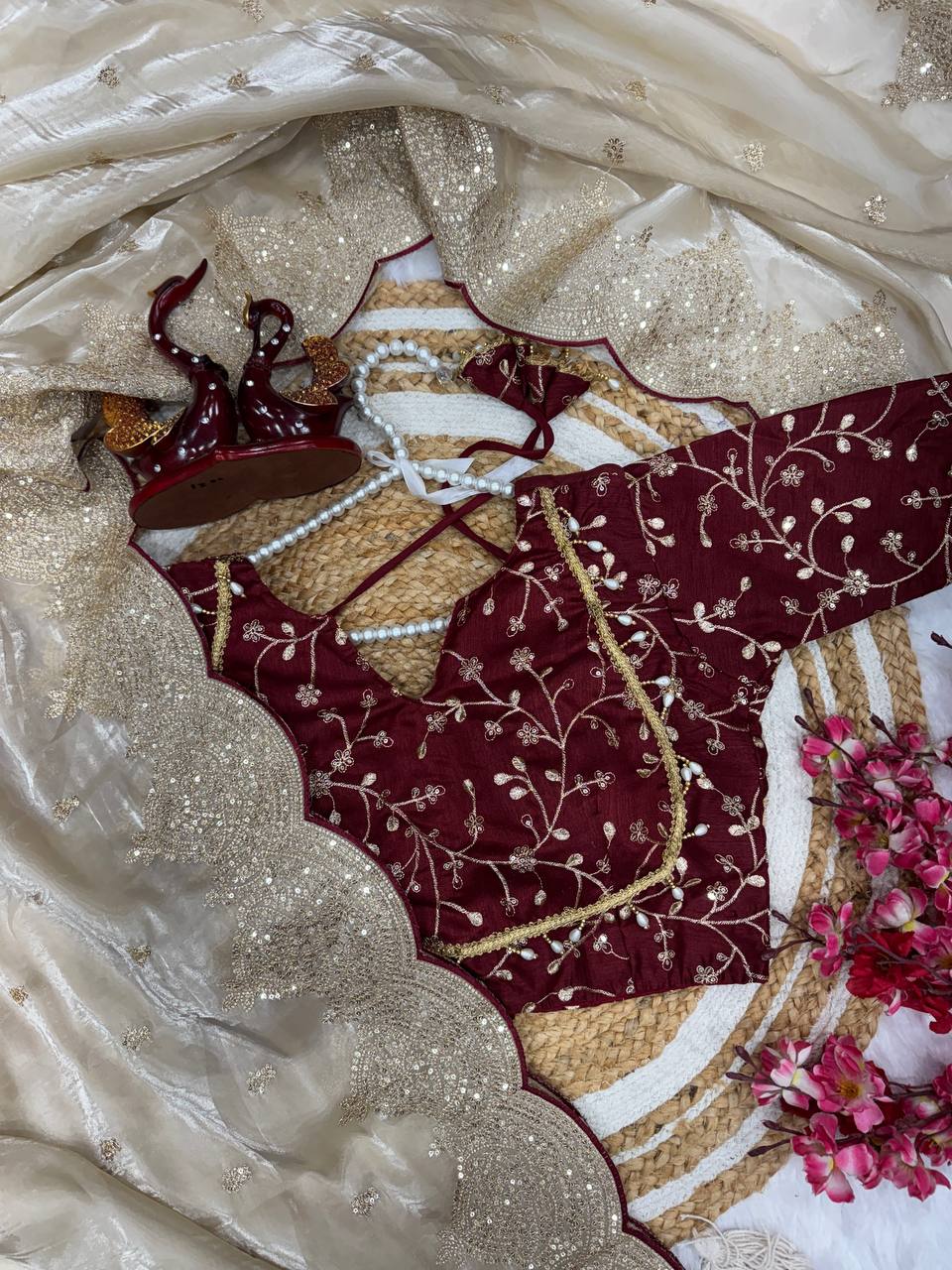 Beige Color Marriage Party Wear Designer Saree | Nardev Fashion