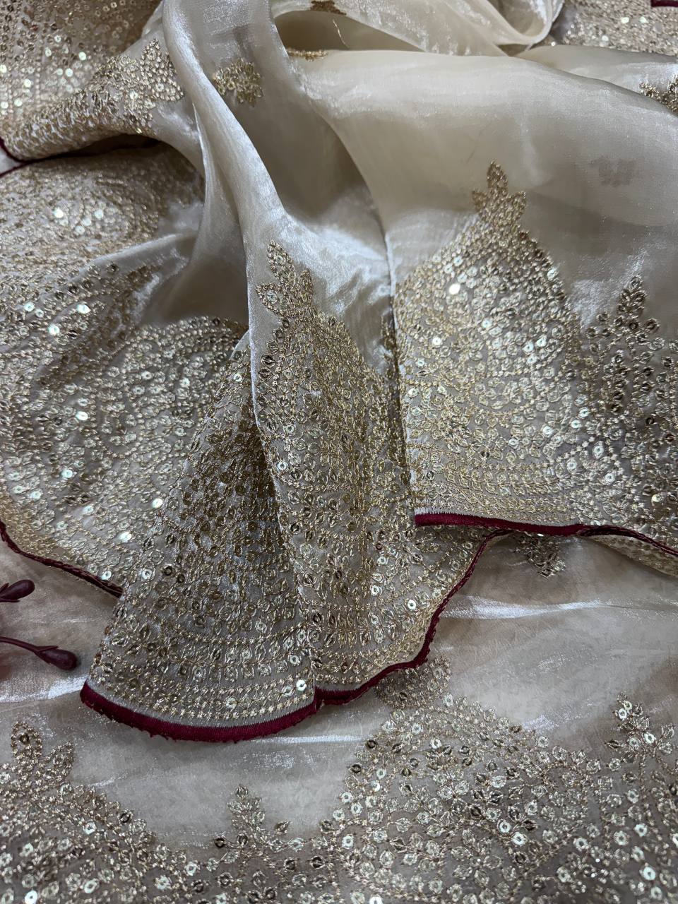 Beige Color Marriage Party Wear Designer Saree | Nardev Fashion