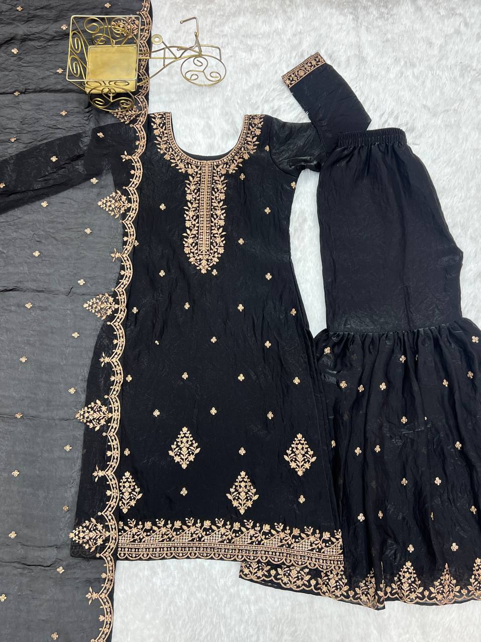Black Color Festival Kurta & Sharara Set - Aarti Chauhan