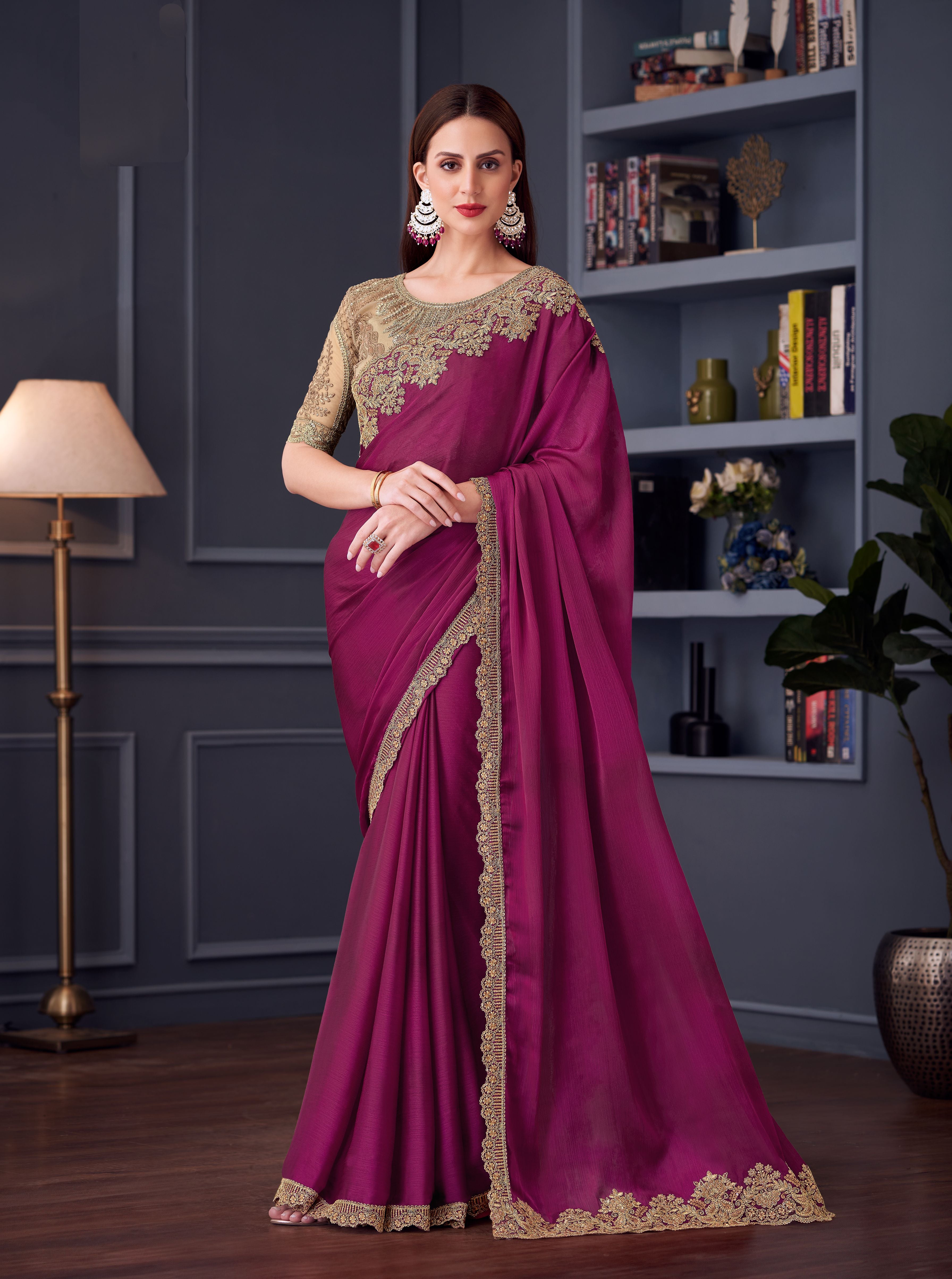 Chiffon For Wedding Wear Silk Saree