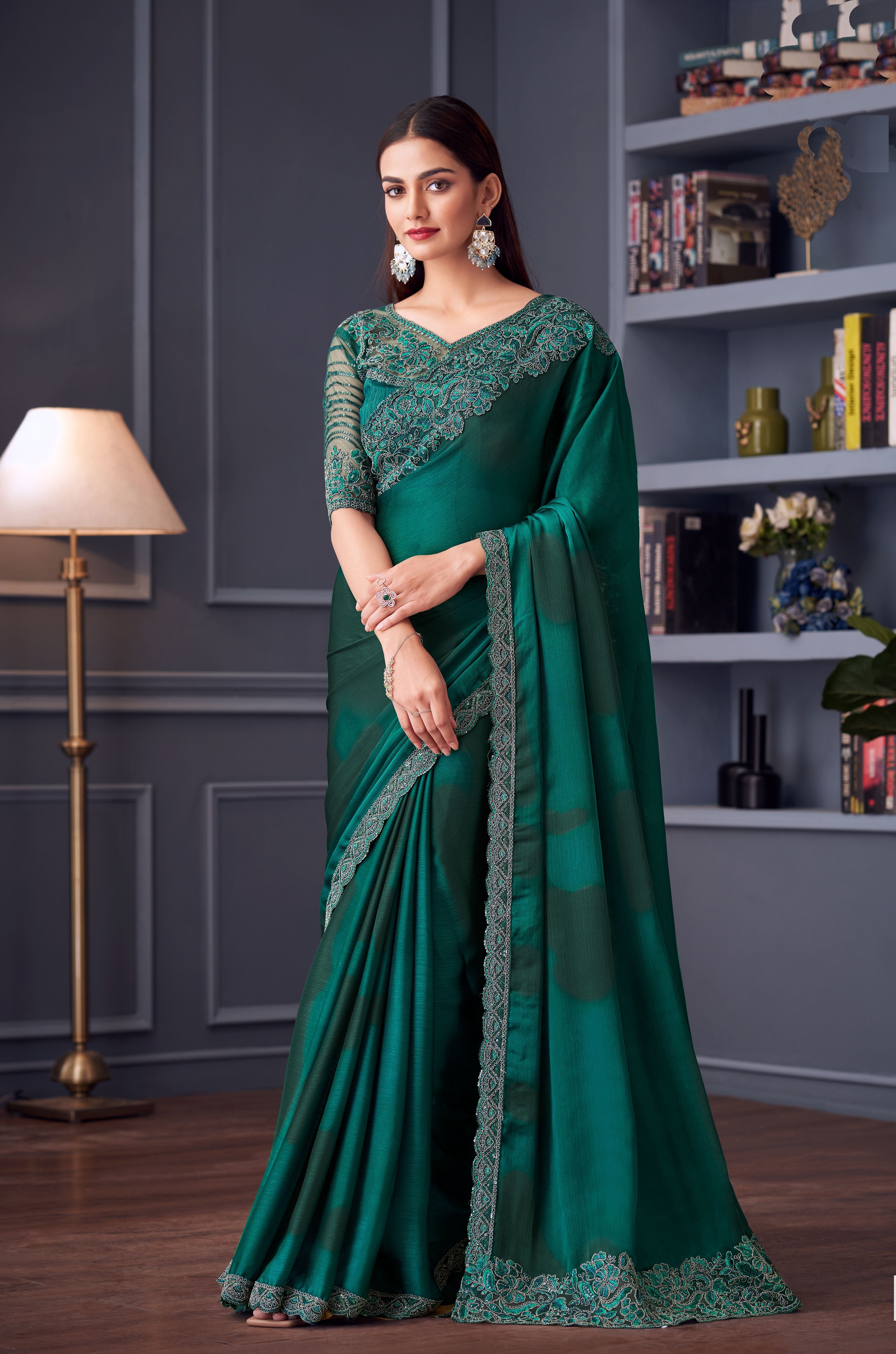 Chiffon Party Wear Silk Saree