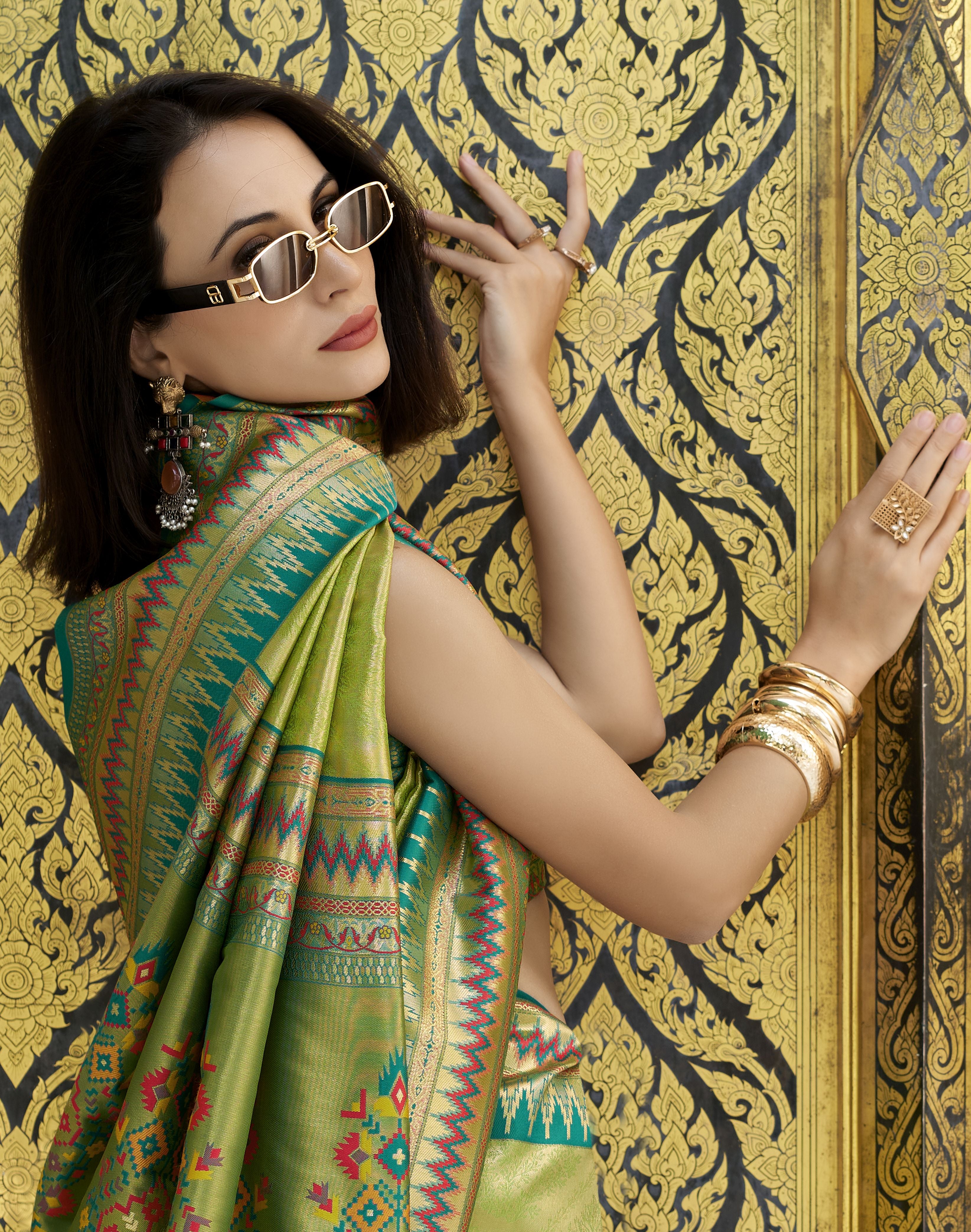 Green Soft Tissue Silk Saree