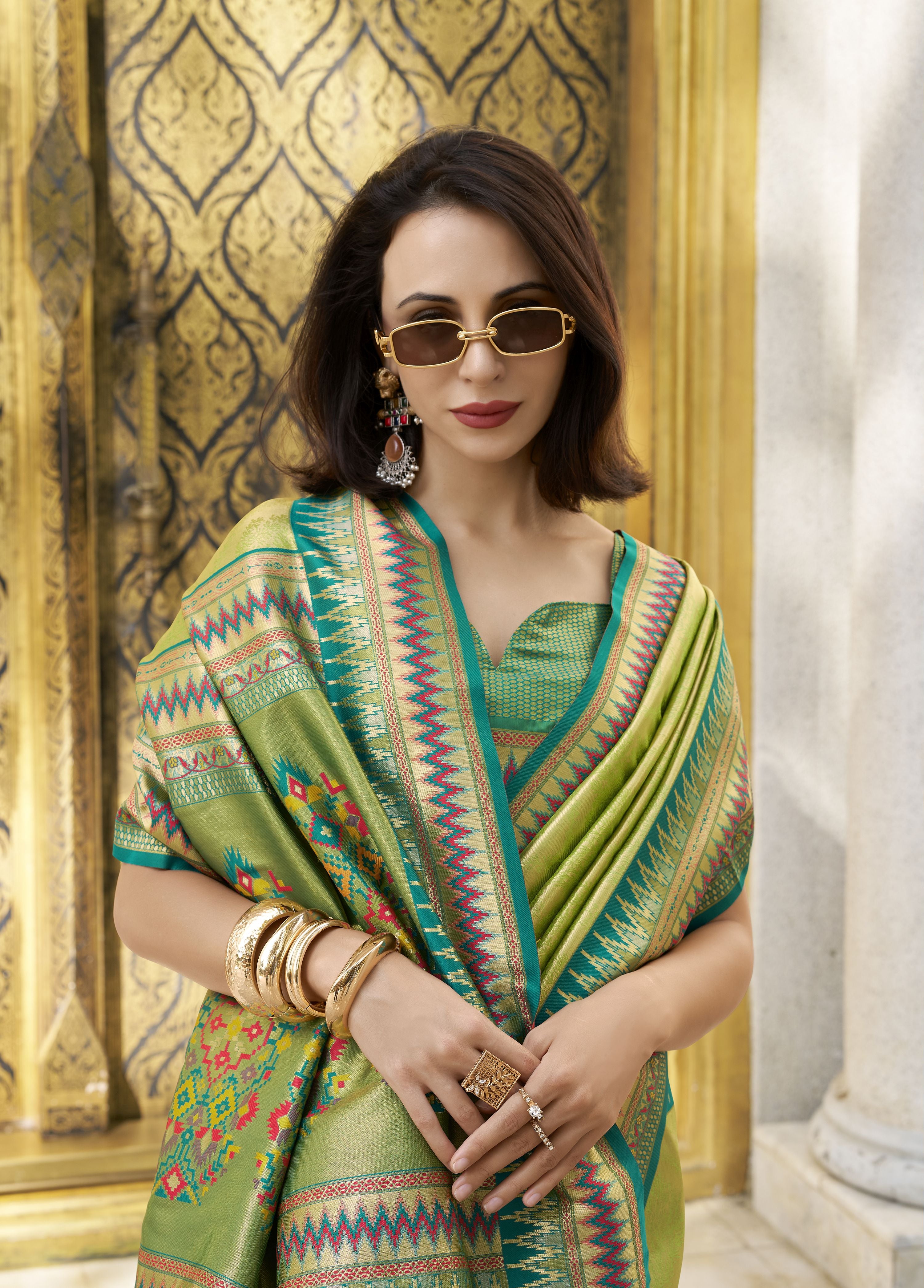 Green Soft Tissue Silk Saree