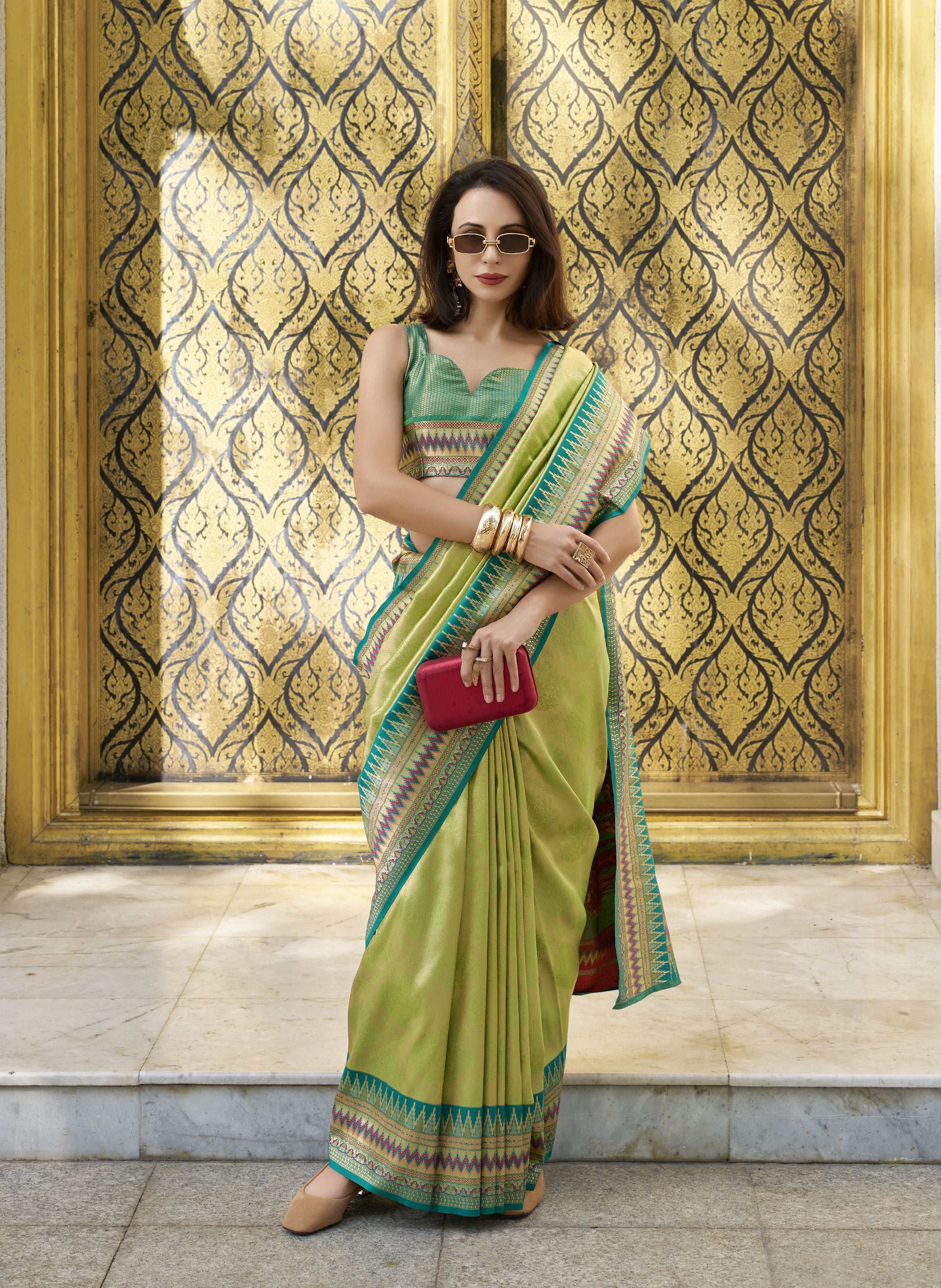 Green Soft Tissue Silk Saree