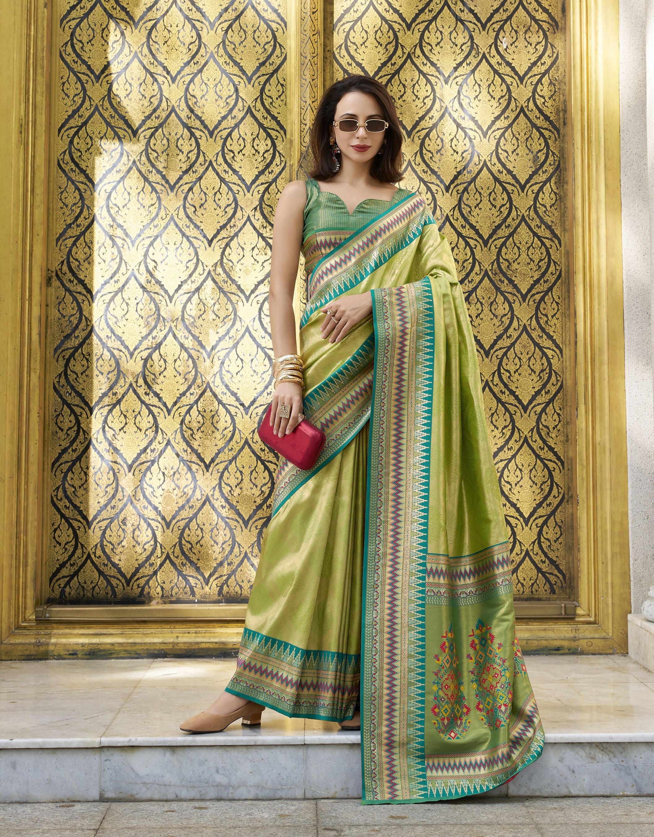 Green Soft Tissue Silk Saree