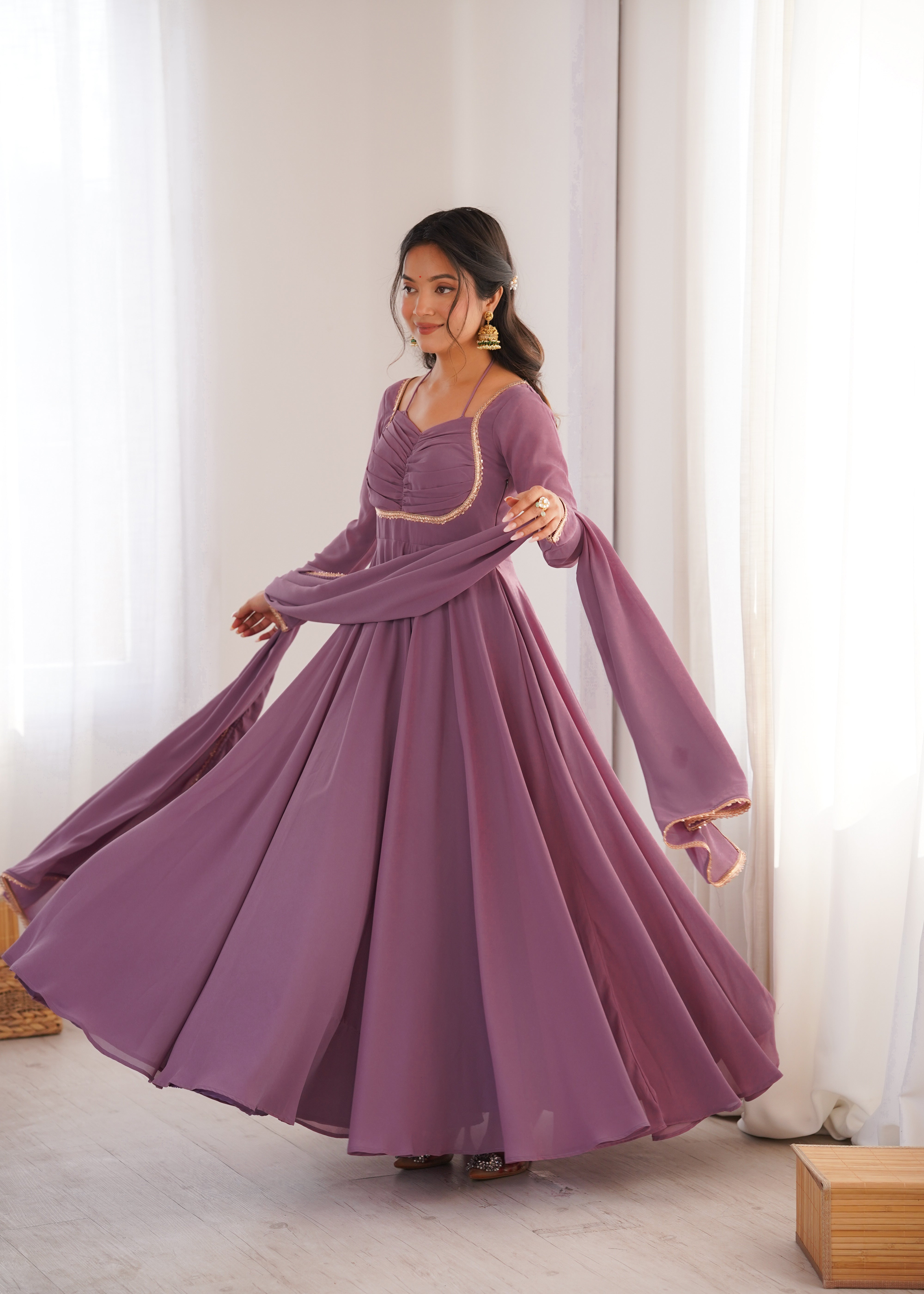 Purple Color Partywear Anarkali Suit | Nardev Fashion