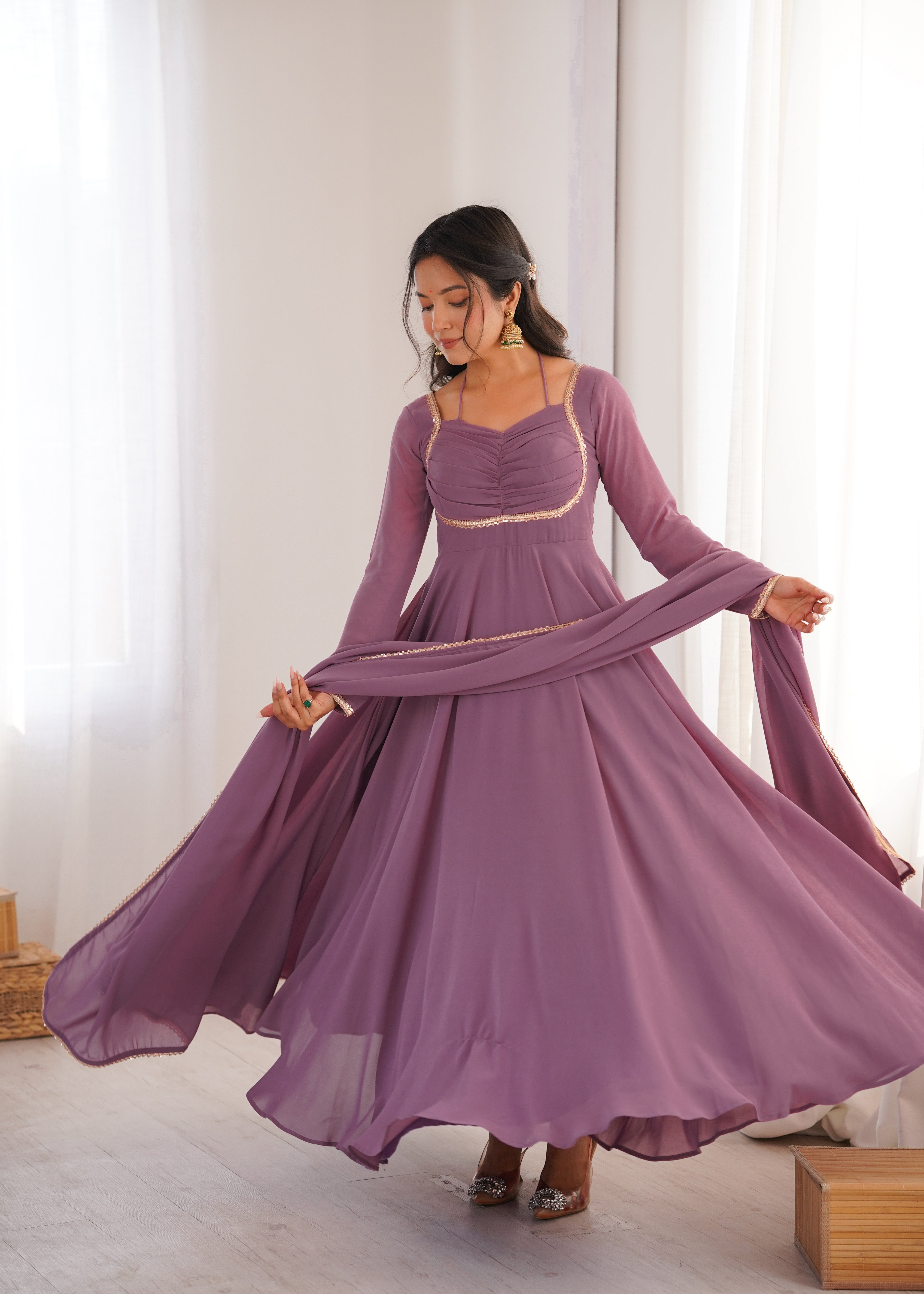 Purple Color Partywear Anarkali Suit | Nardev Fashion