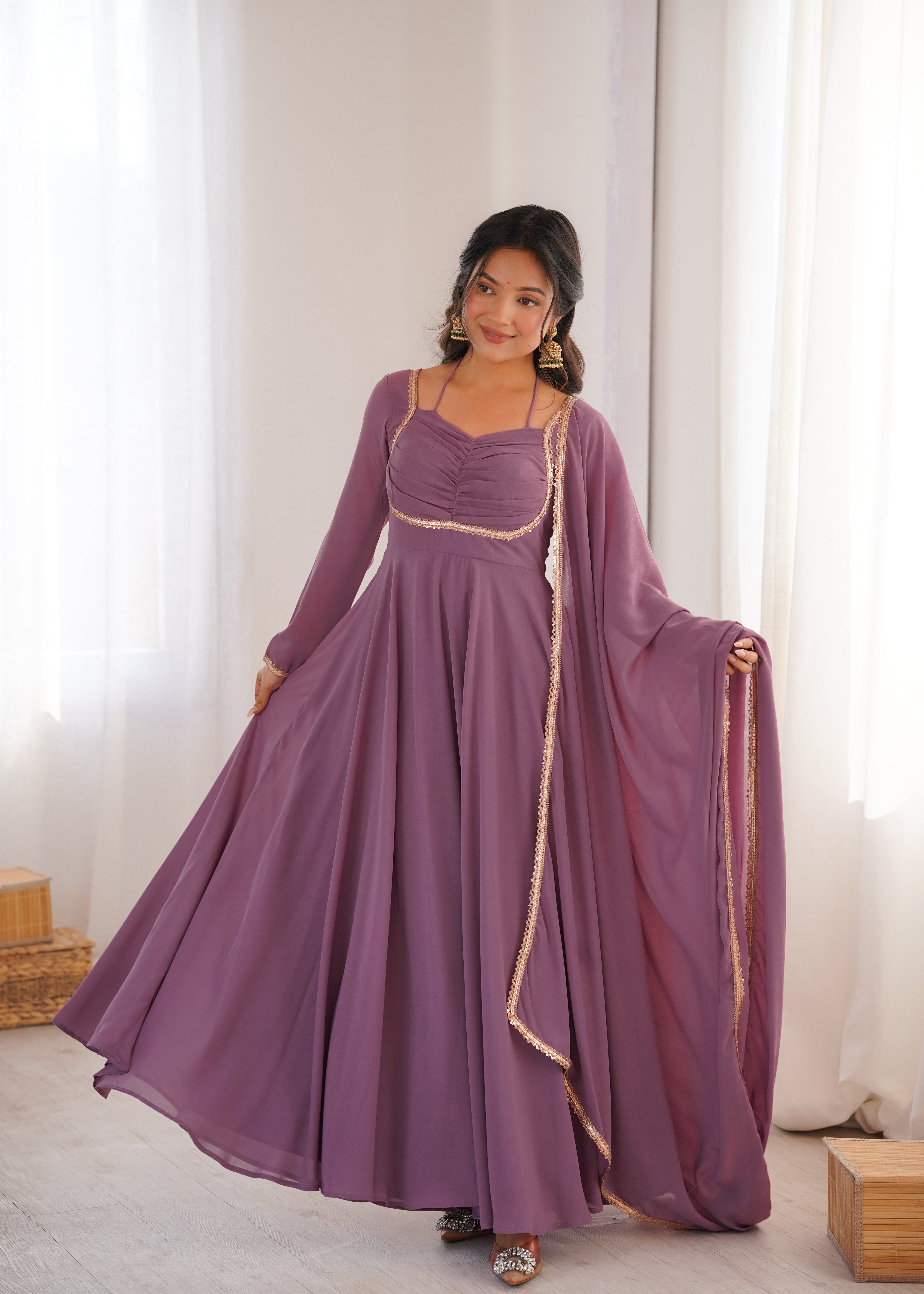 Purple Color Partywear Anarkali Suit | Nardev Fashion
