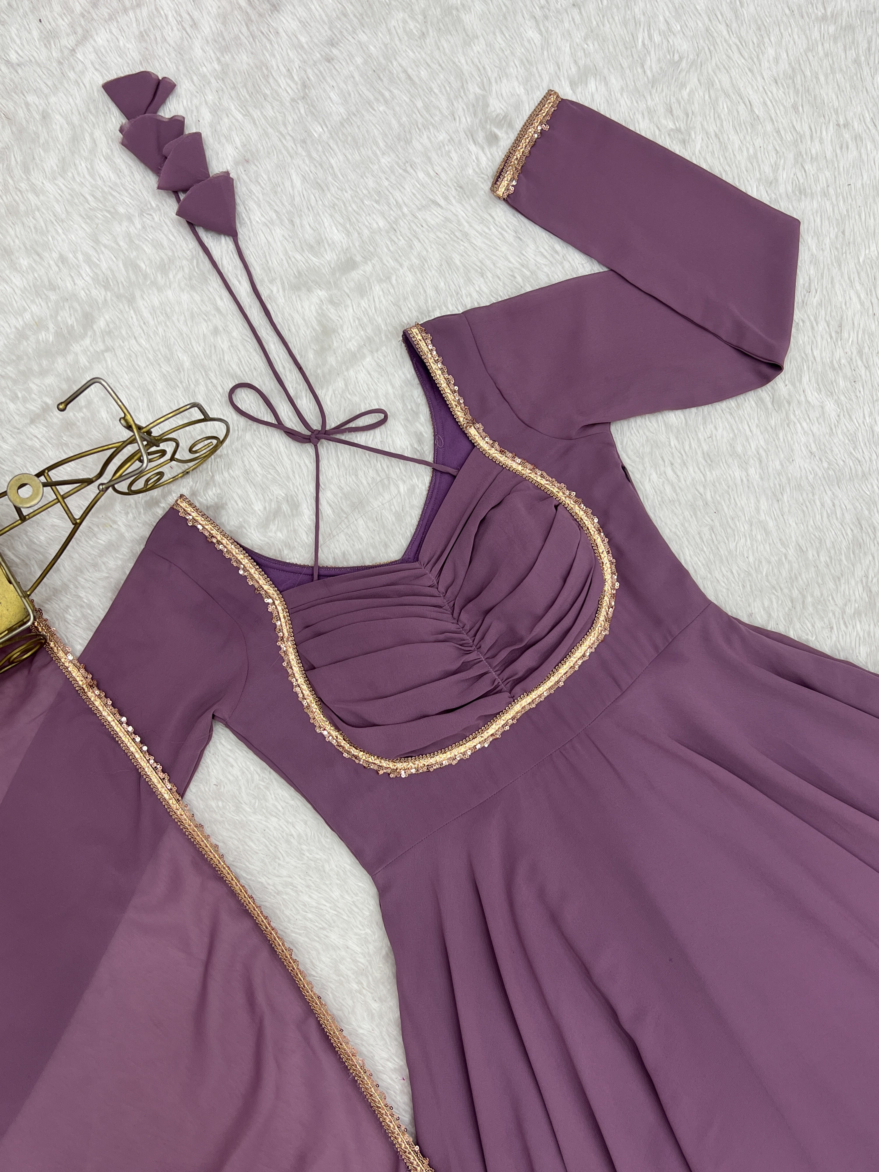 Purple Color Partywear Anarkali Suit | Nardev Fashion