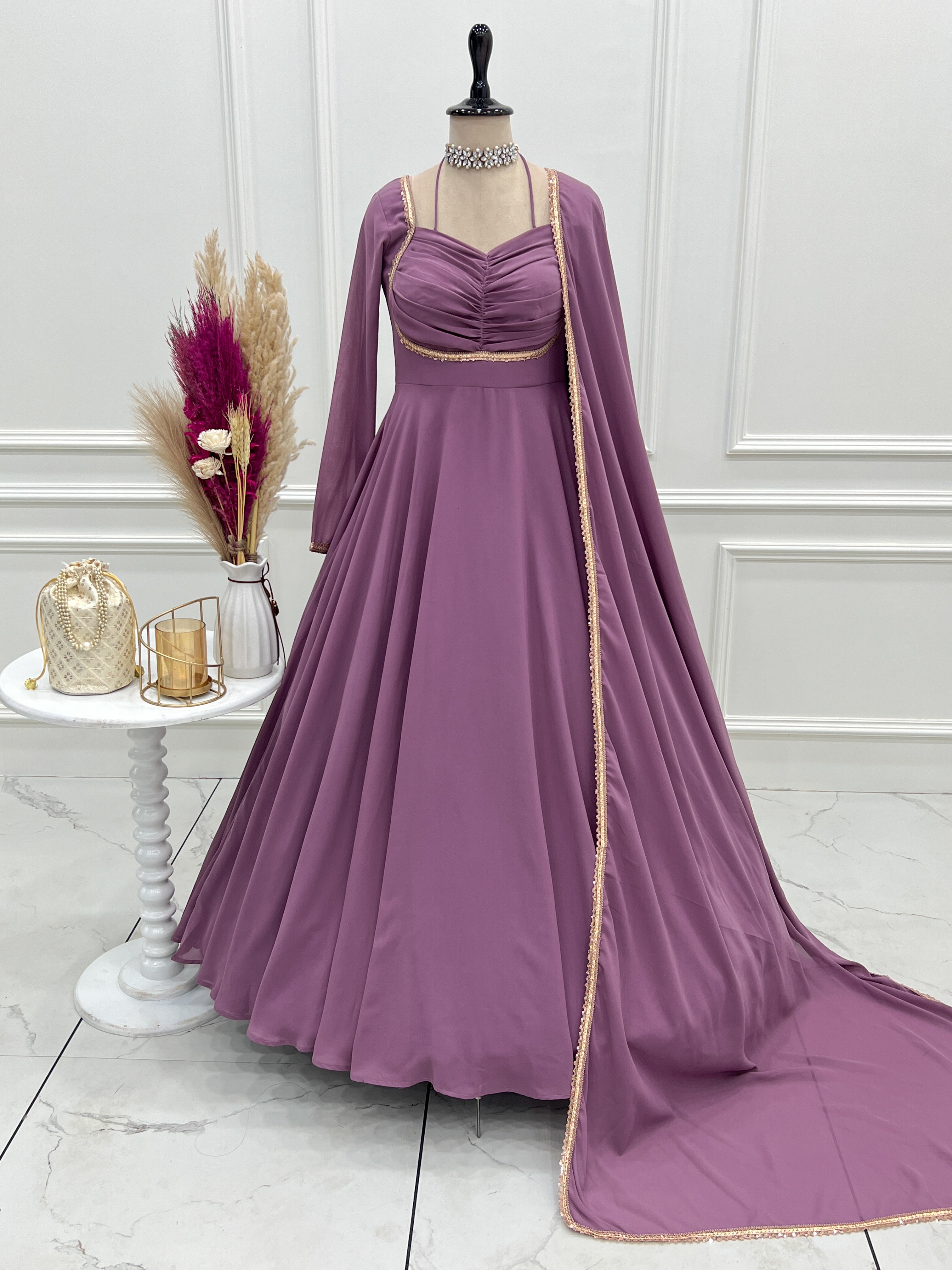 Purple Color Partywear Anarkali Suit | Nardev Fashion