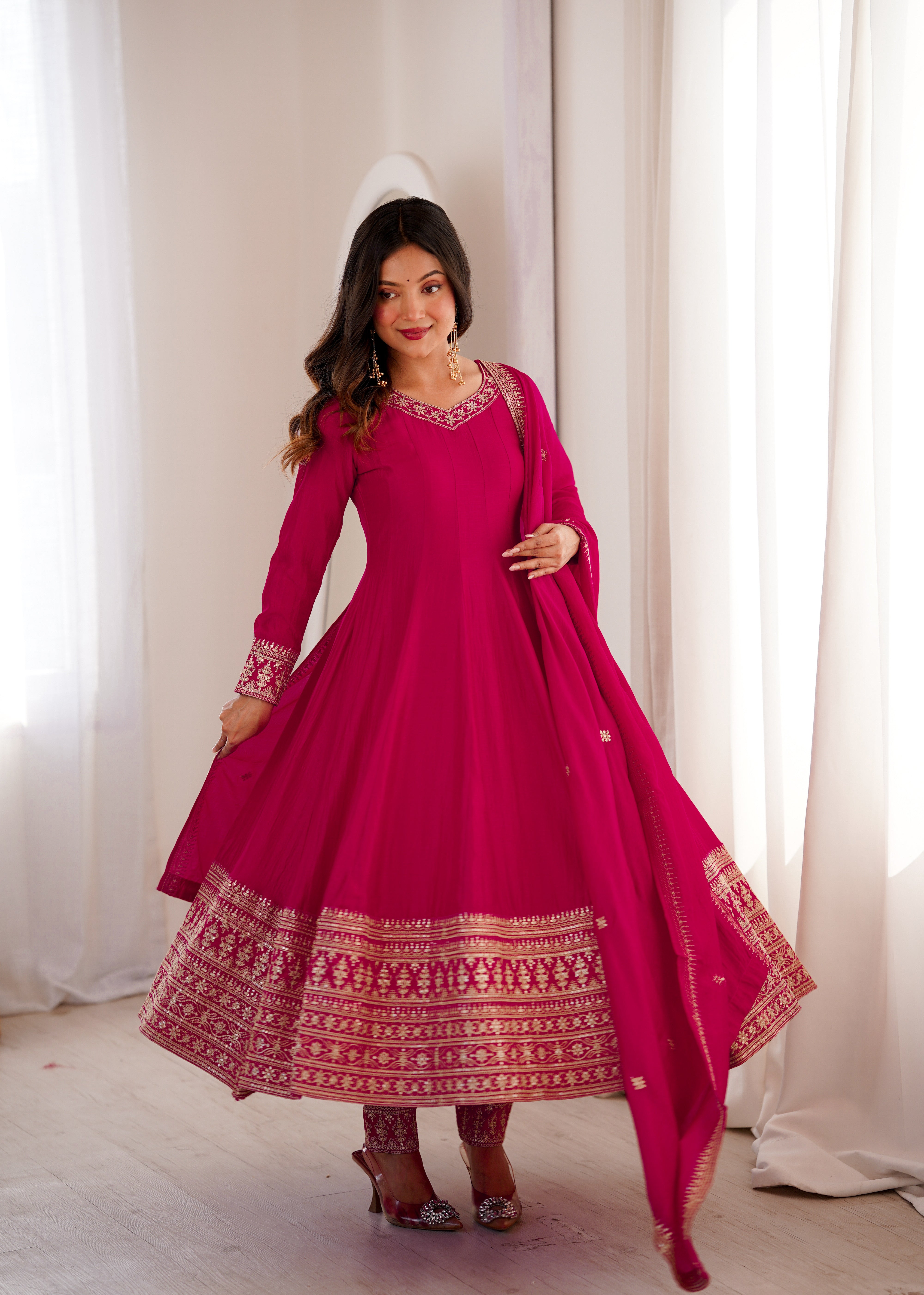 Pink Color Premium Anarkali Gown for Women | Nardev Fashion