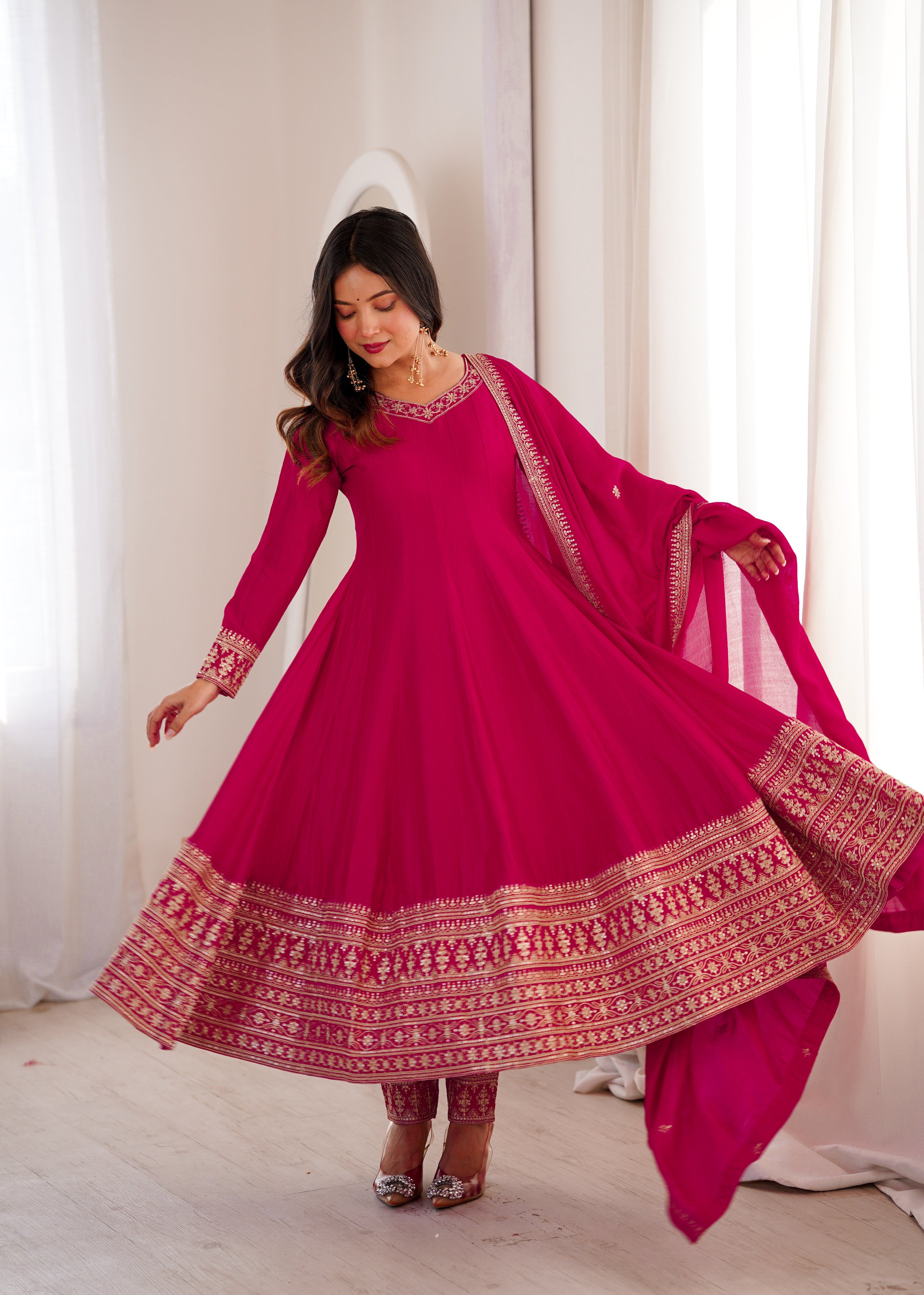 Pink Color Premium Anarkali Gown for Women | Nardev Fashion