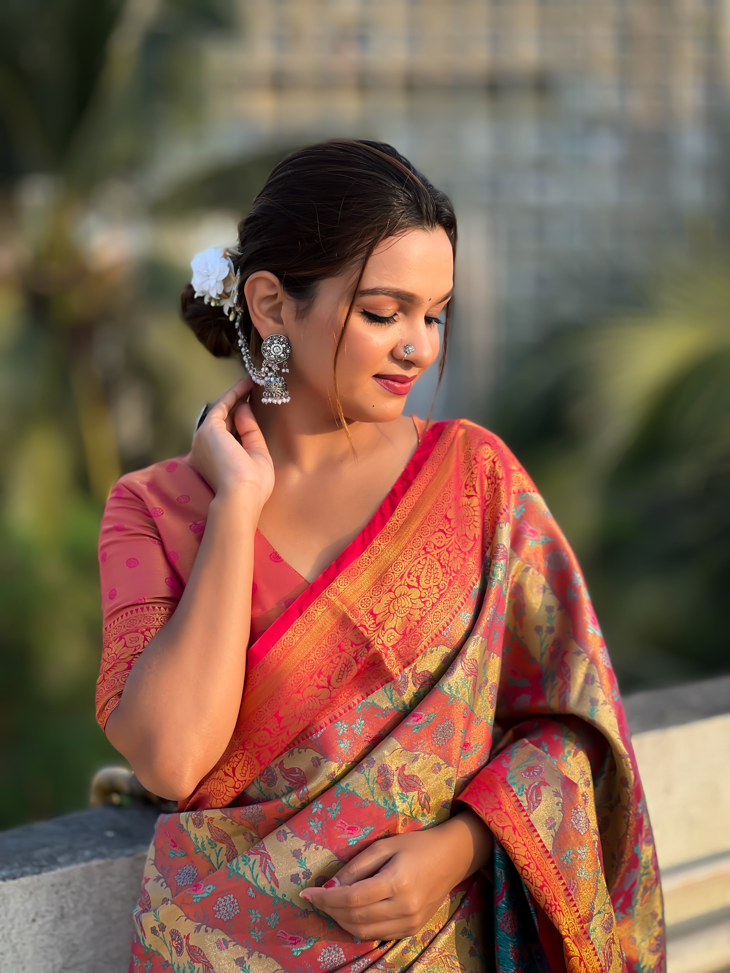 Dharmavaram Leheriya Silk Saree